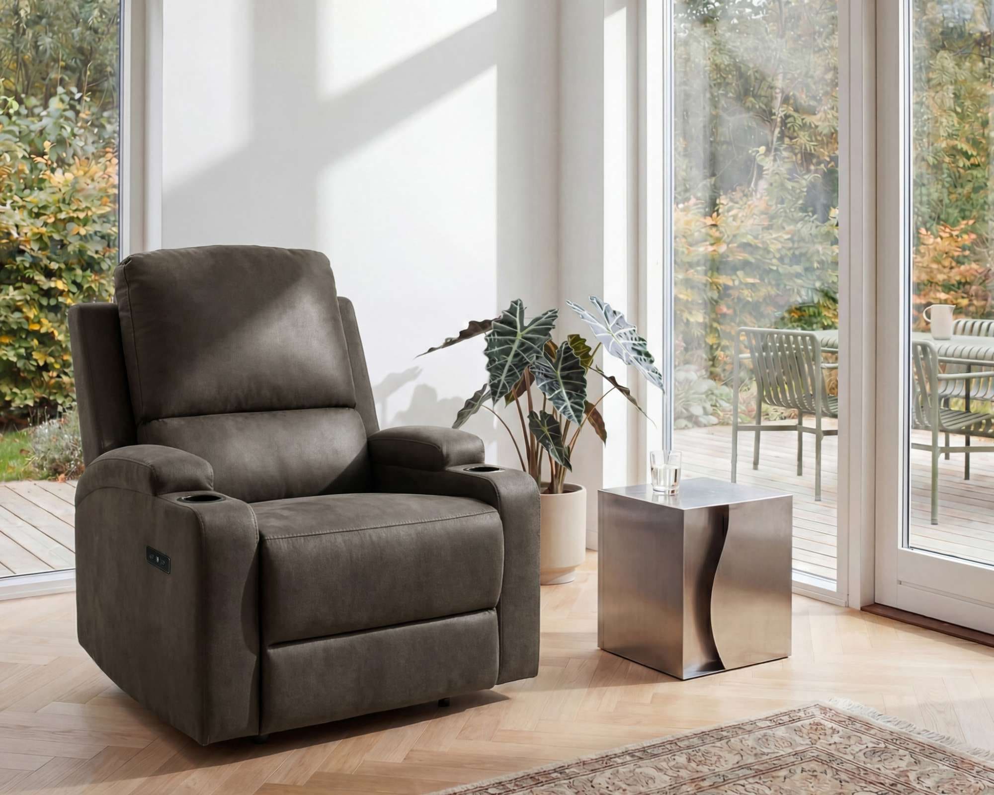 OTTO home Relaxsessel »NAPORI Microfaser, Kinosessel, Multimedia-Sessel« TV-Sessel mit manueller u elektrischer Relaxfunktion u. Getränkehalter