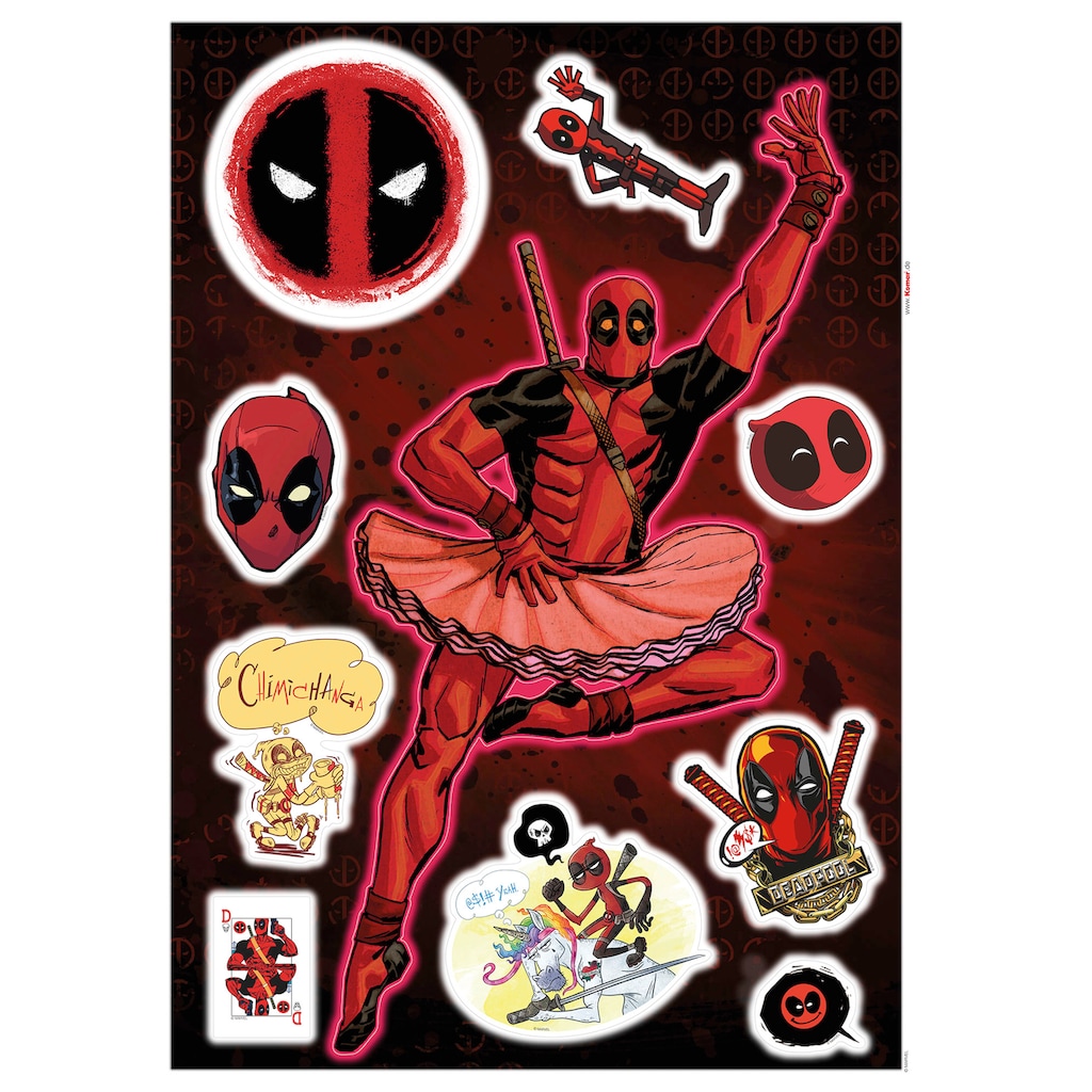 Komar Wandtattoo »Deadpool Derppool«, (10 St.)