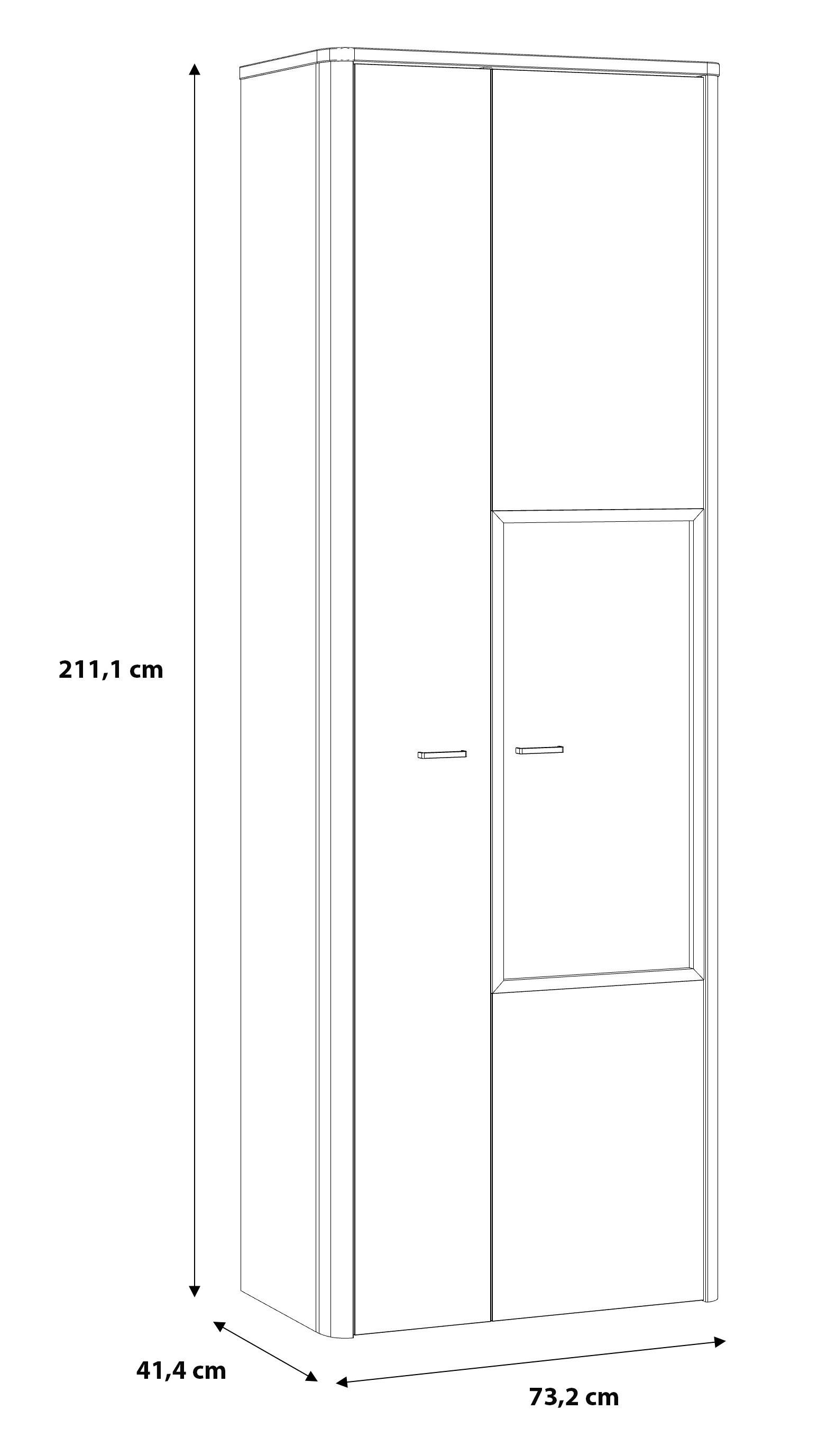 FORTE Vitrine »Leokadia«, Standvitrine, Stauraumvitrine, Höhe ca. 211 cm