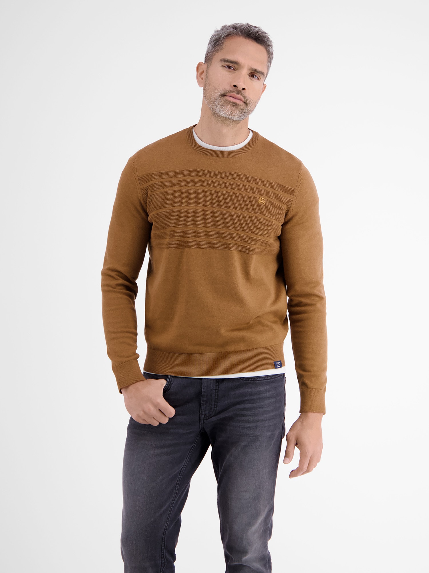 LERROS Strickpullover »LERROS Strickpullover, tonal gestreift«