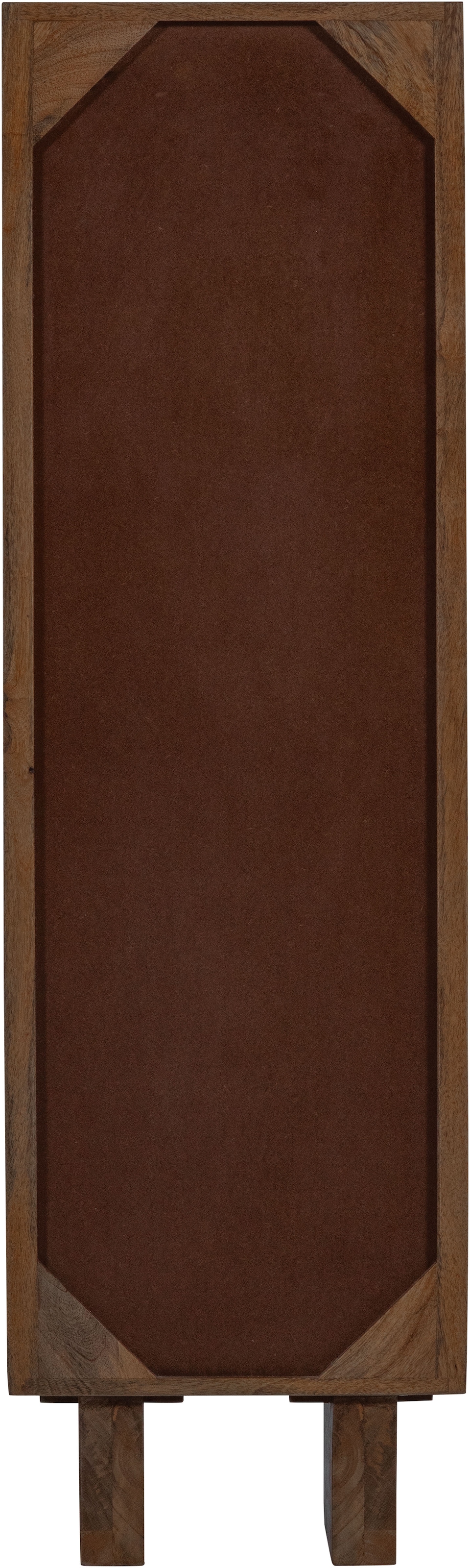 WOOOD Vitrine »Kella Mangoholz mit Glastüren und Glaseinlegeböden 40 x 39 x 137 cm« Wandbefestigung empfohlen, Tragkraft 5–7 kg pro Glasboden