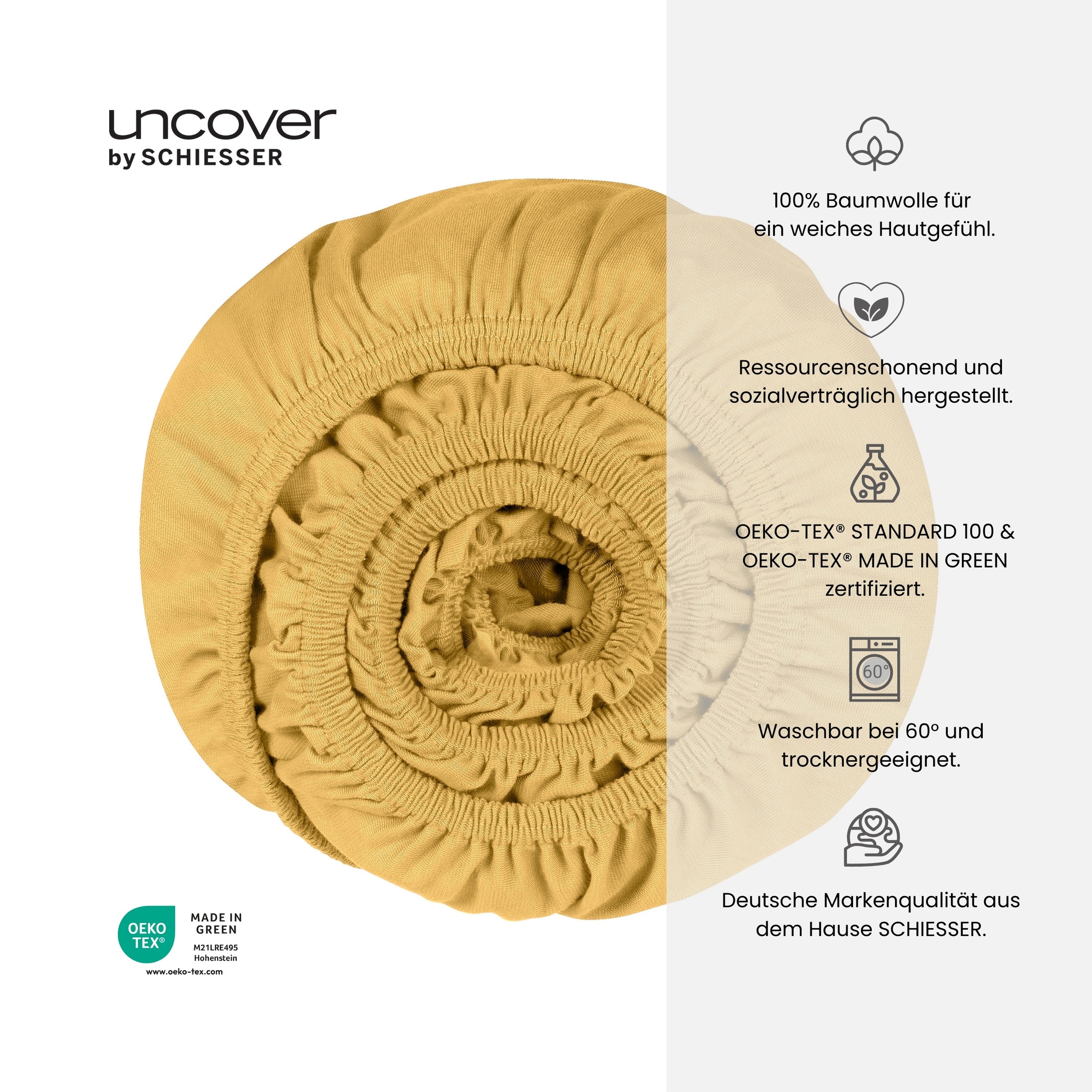 uncover by SCHIESSER Spannbettlaken »New Jersey aus 100% Baumwolle«, Made in Green