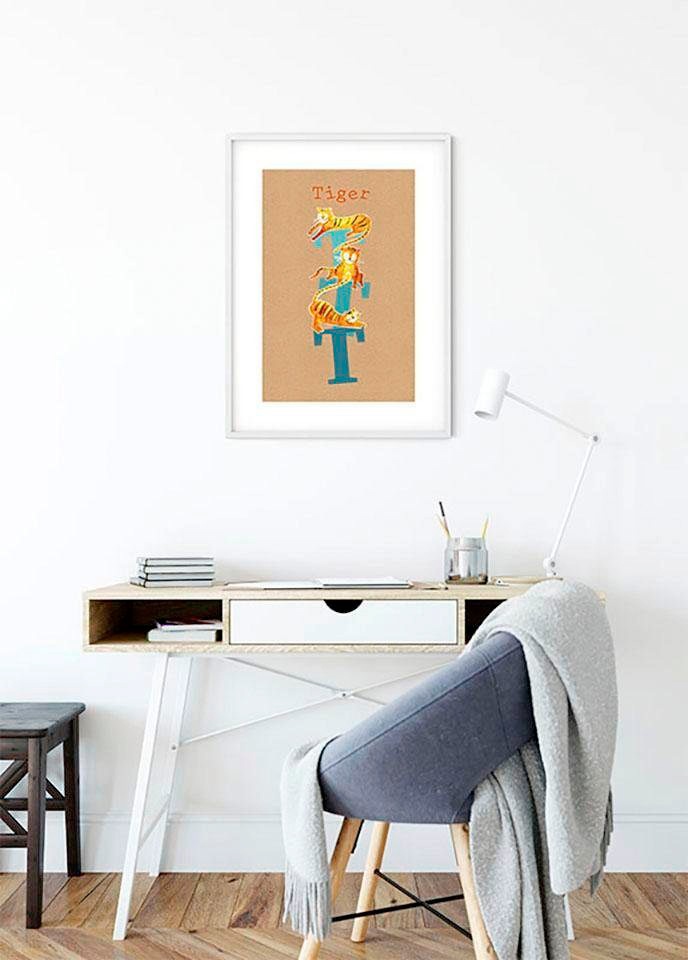 Komar Bild »ABC Animal T«, Buchstaben, (1 St.), Wandbild zur Dekoration - ohne Rahmen