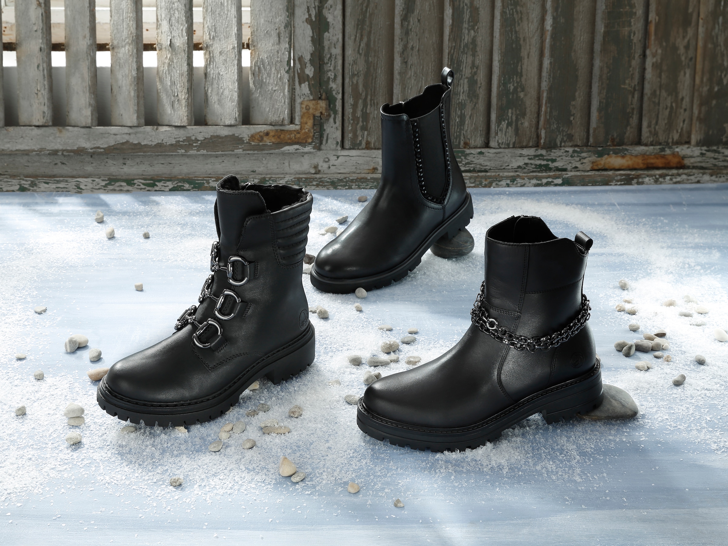 Rieker Winterstiefelette, Winterboots, Bikerboots, Blockabsatz, mit gepolstertem Schaftrand