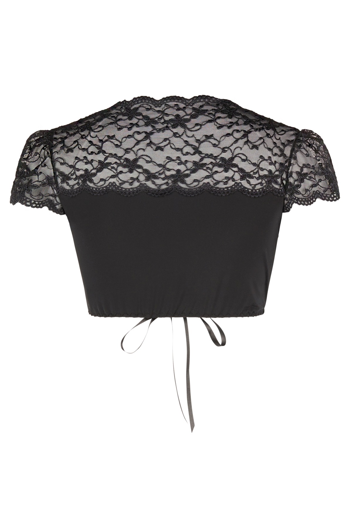 Nina Von C. Dirndlbluse mit herzförmigem Ausschnitt, Spitze, bauchfrei, Kurzarm