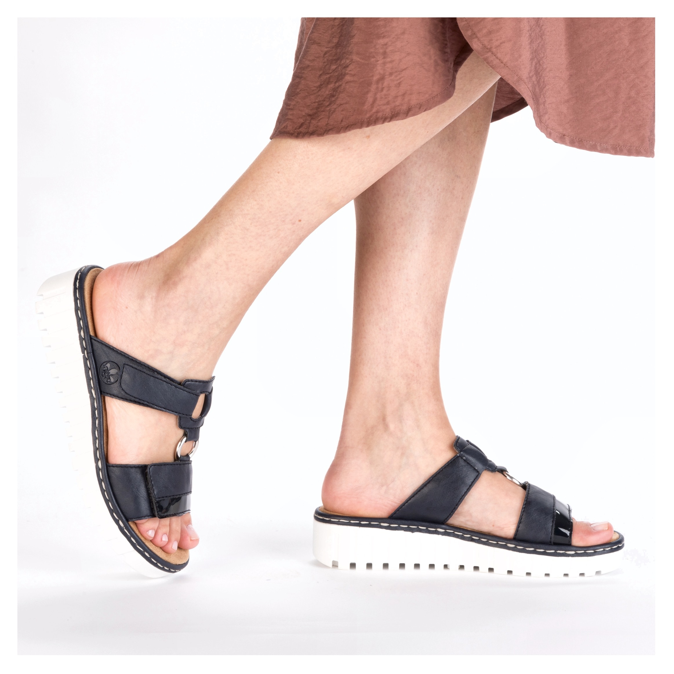 Rieker Keilpantolette, Sommerschuh, Strandschuh, Keilabsatz, mit zwei Klettverschlüssen