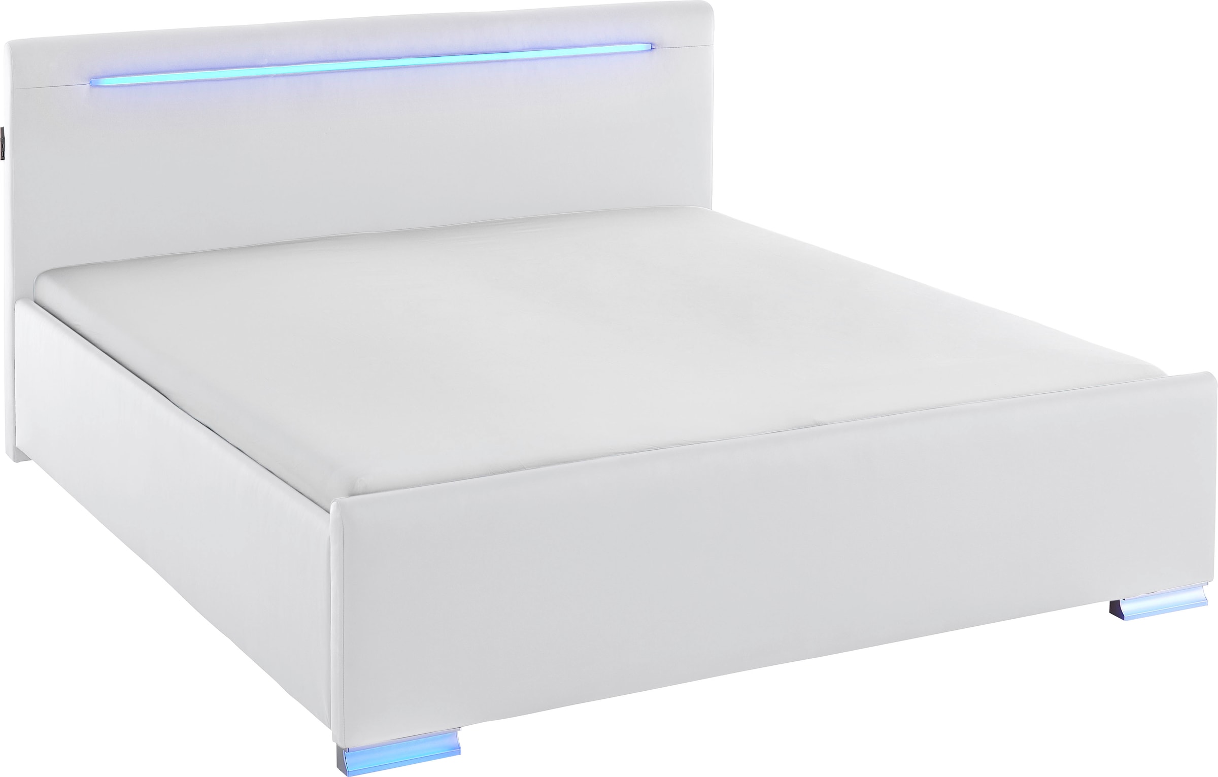 meise.möbel Polsterbett »Las Vegas III mit LED-Beleuchtung und USB-Anschluss«, erhältlich in den Breiten 140 & 180cm