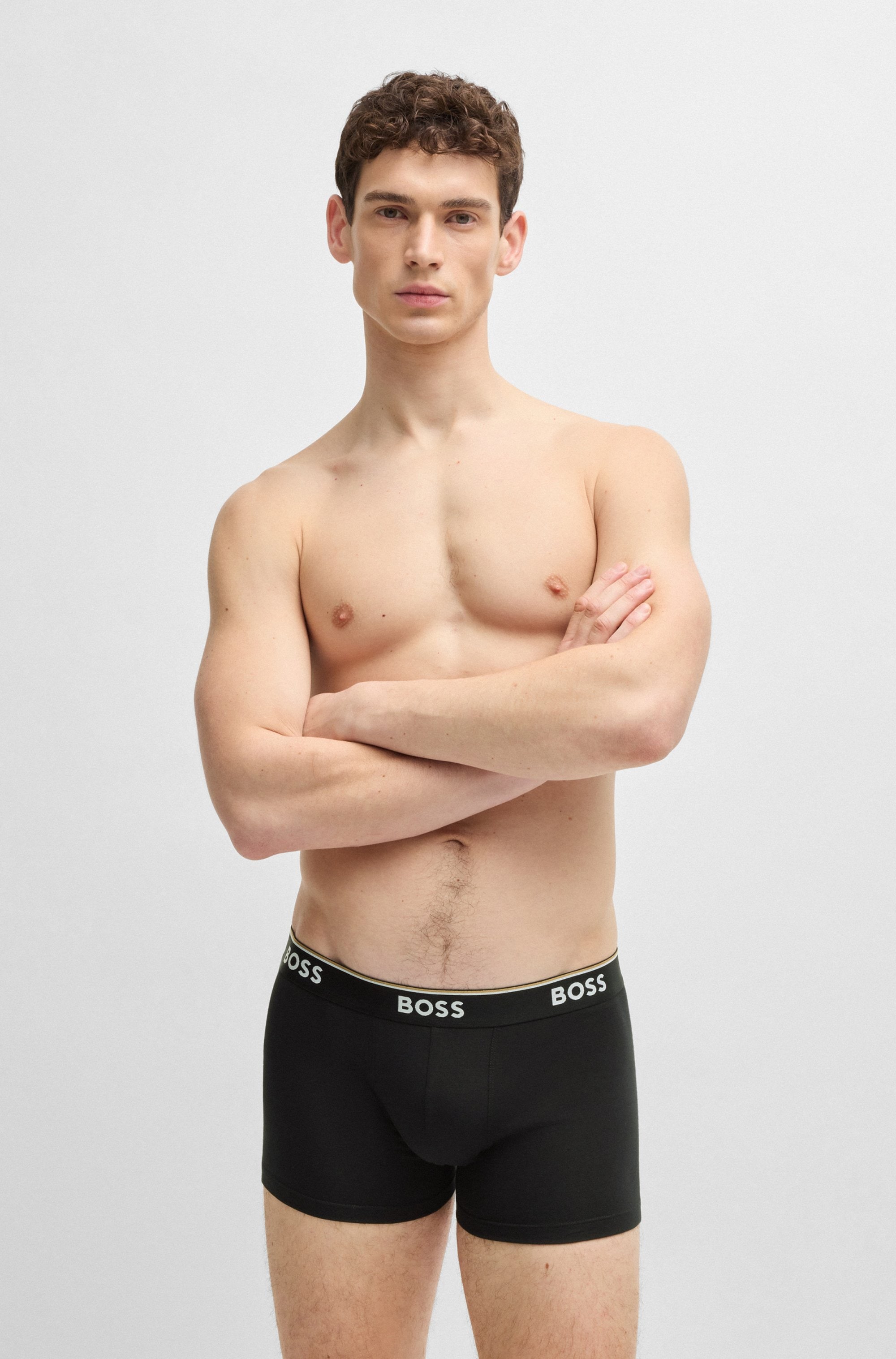 BOSS Boxer »TRUNK 3 PACK«, (3 St.), BOSS Schriftzug auf dem Bund