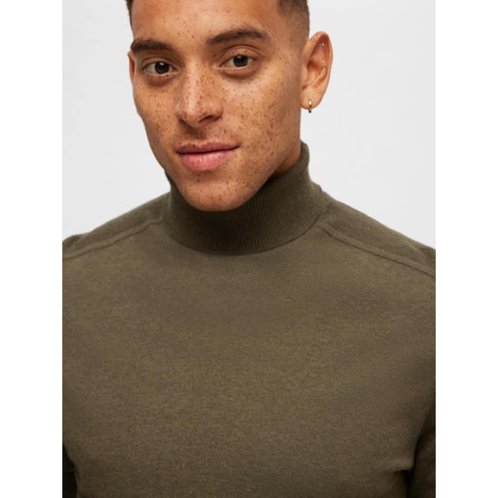 SELECTED HOMME Strickpullover »SLHBERG ROLL NECK NOOS«