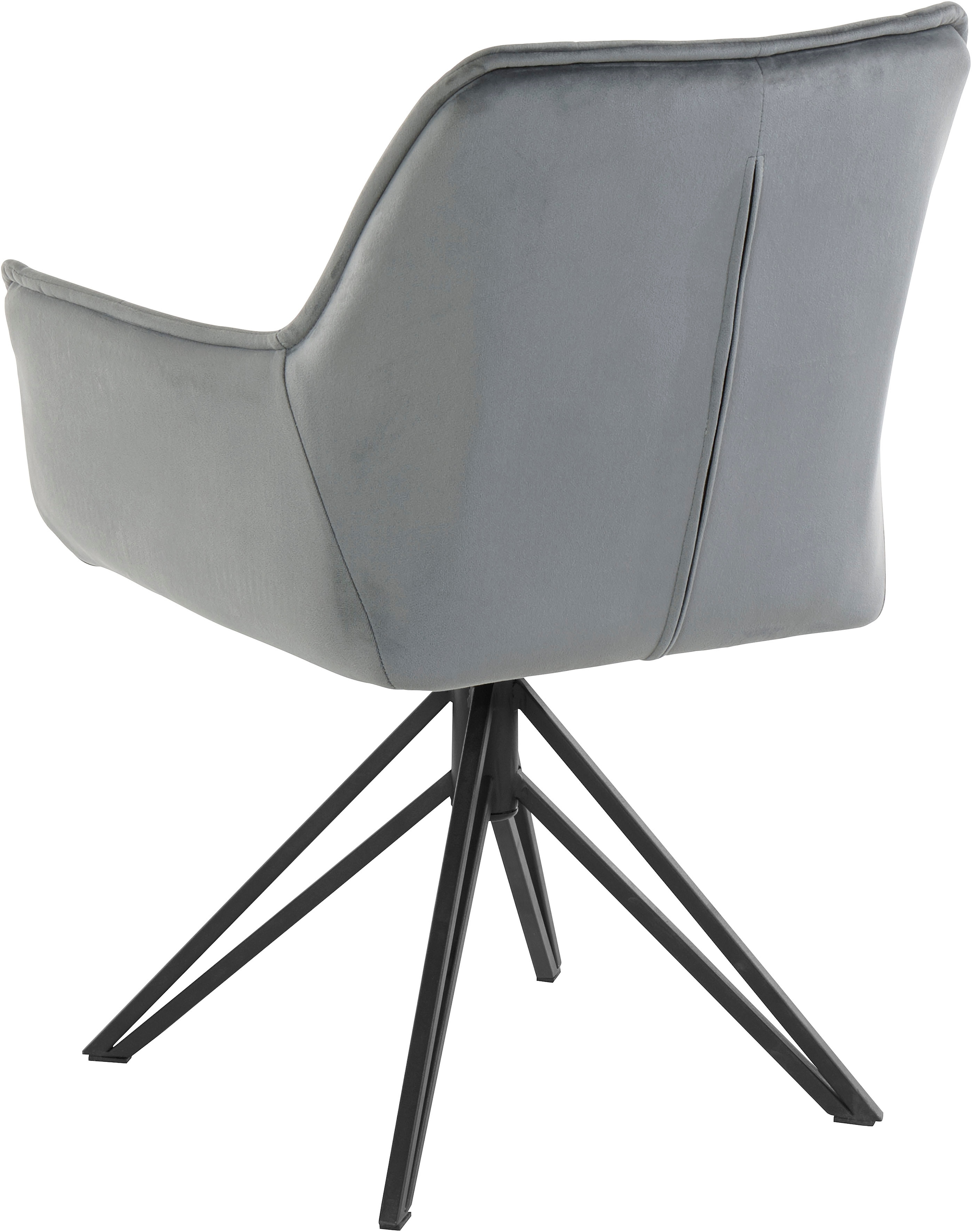 andas Esszimmerstuhl »Kilden«, 2 St., Veloursstoff, mit Sitz in Veloursstoff, schwarzes Gestell aus Metall, Sitzhöhe 48 cm