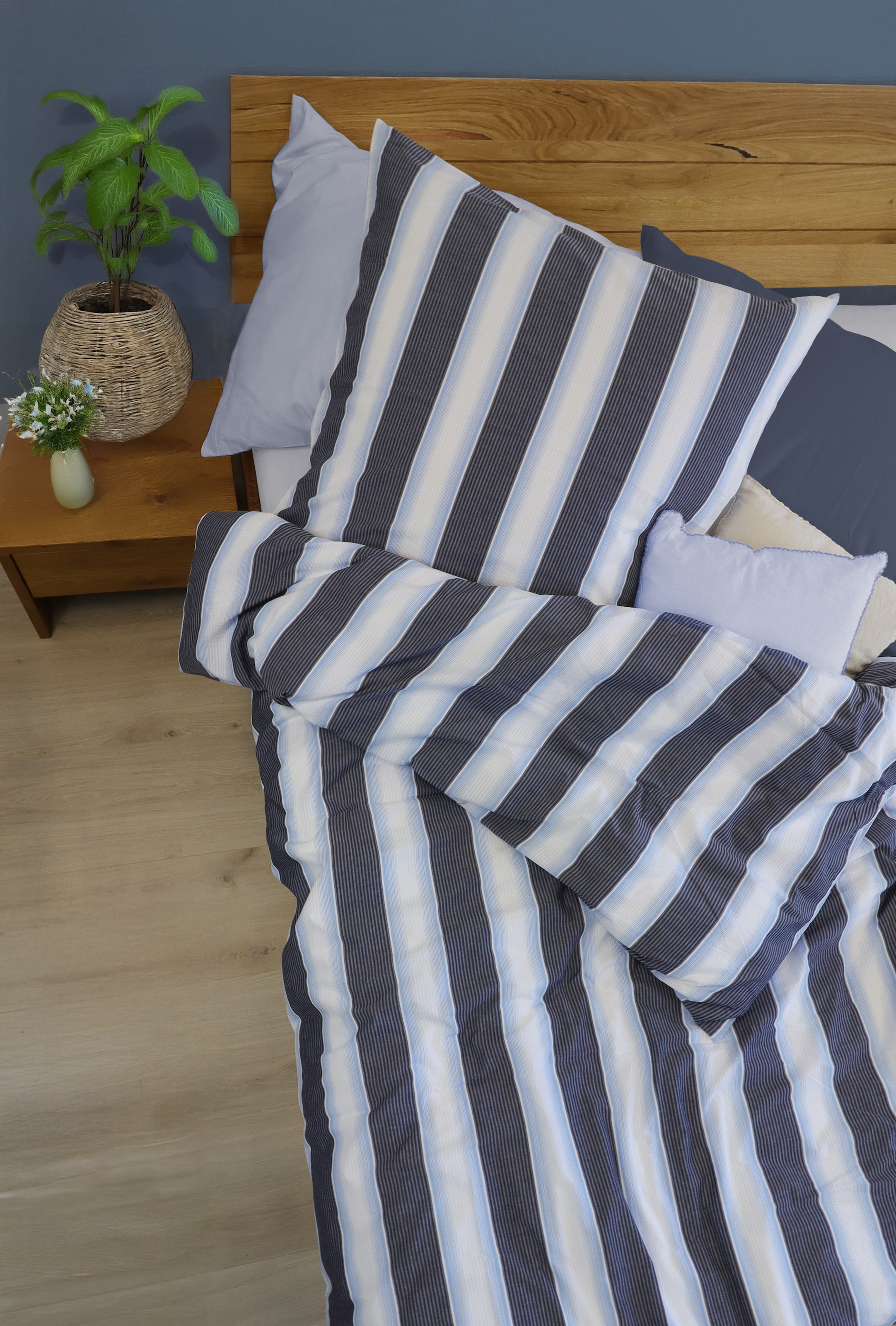 fleuresse Bettwäsche »Rio«, Seersucker 100% Baumwolle, bügelfrei, atmungsaktiv, OEKO-TEX®