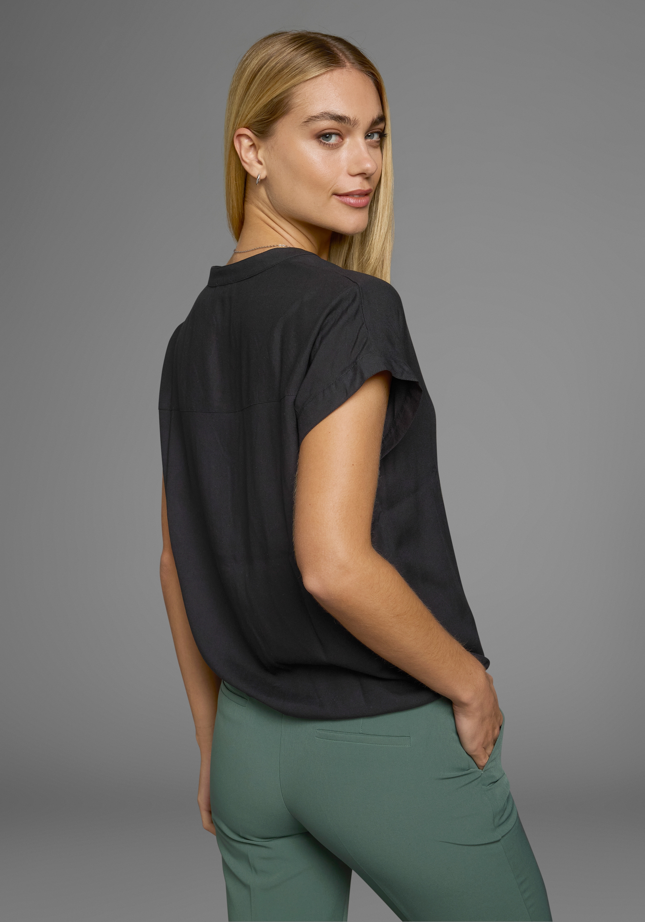 Boysen's Hemdbluse, im Oversized-Style mit Ballonsaum