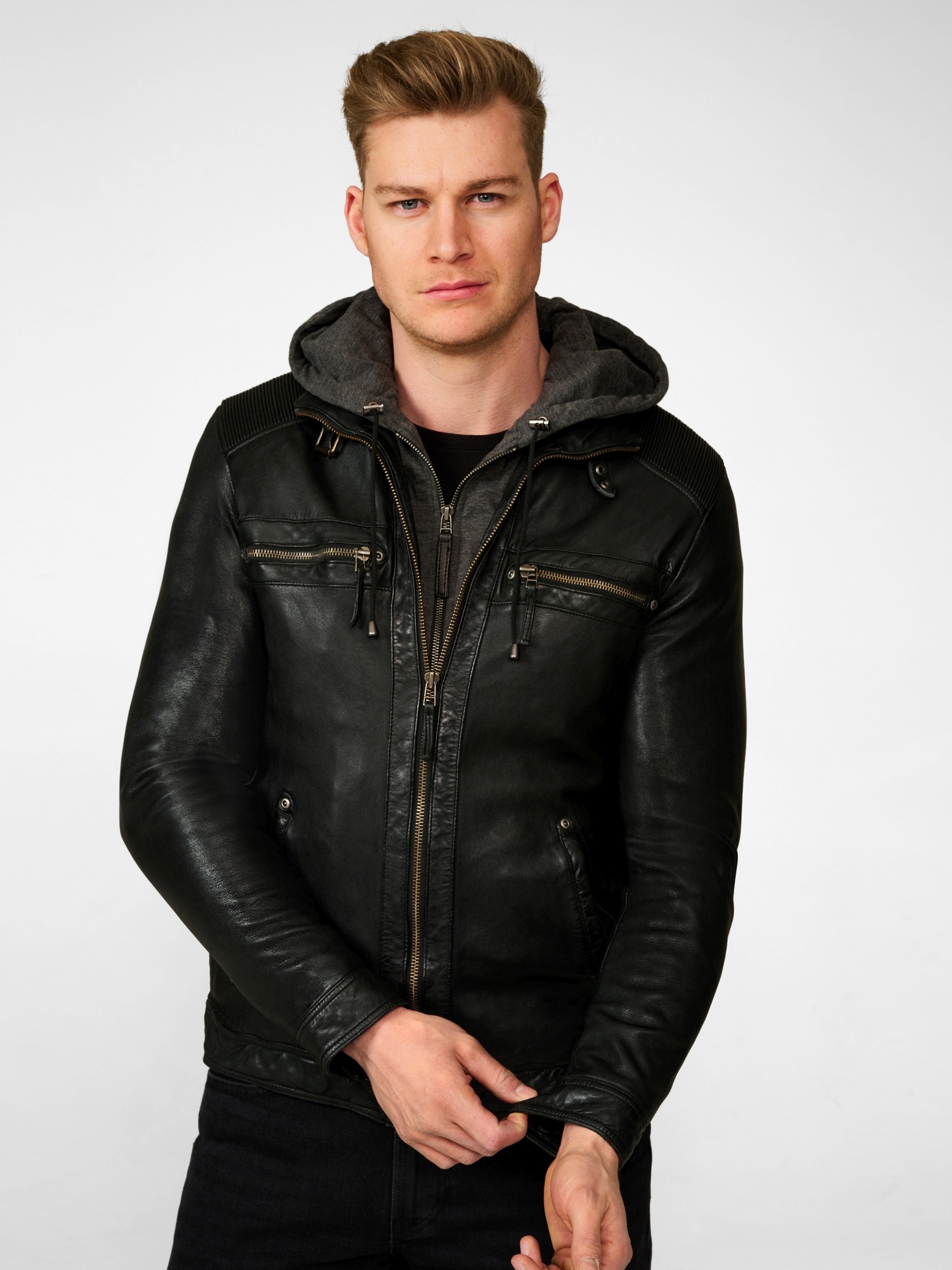 RICANO Bikerjacke »Lederjacke Nate« Handgefertigt aus echtem Leder