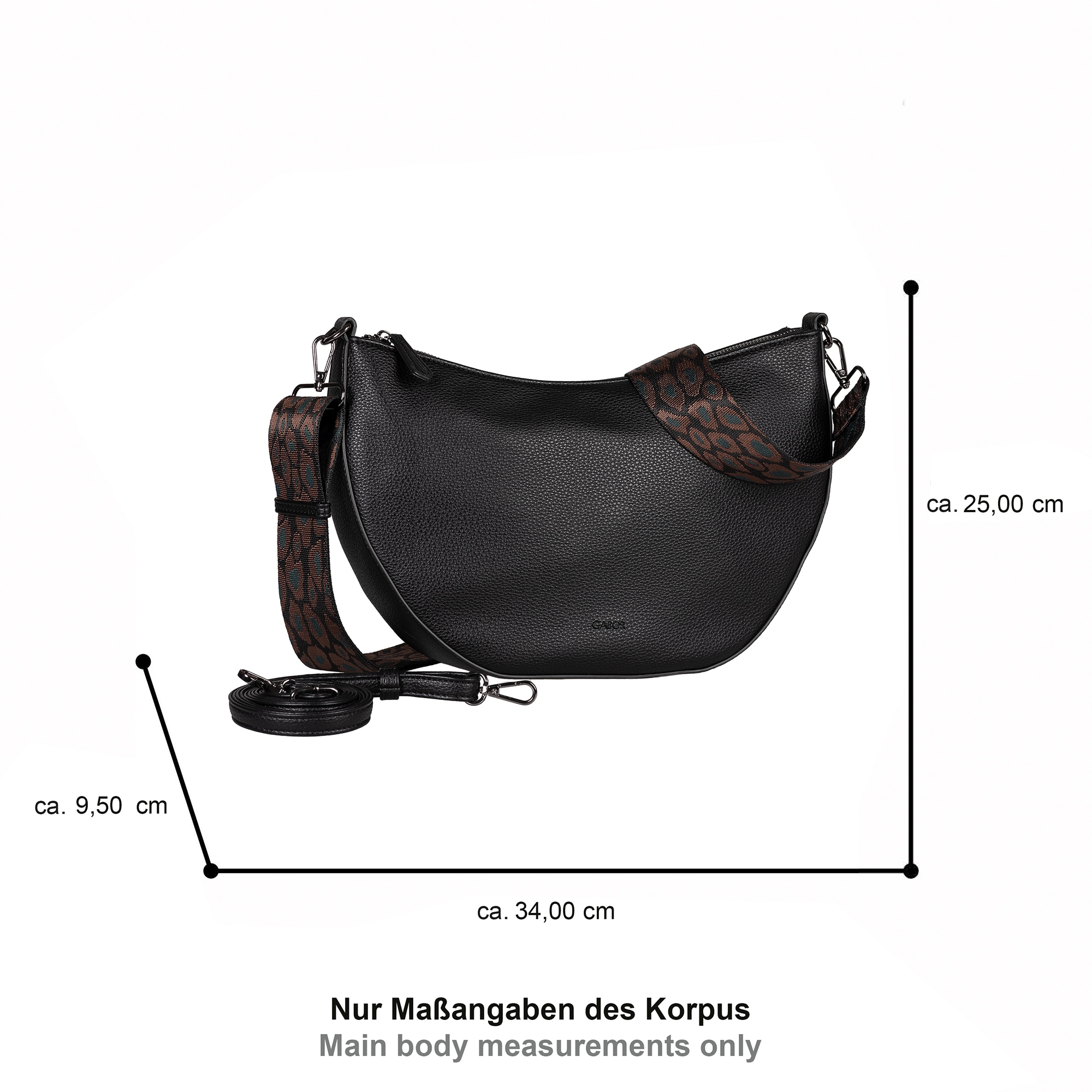 Gabor Umhängetasche »Linda« Damen Umhängetasche, Handtasche, Tragetasche mit Logoprägung