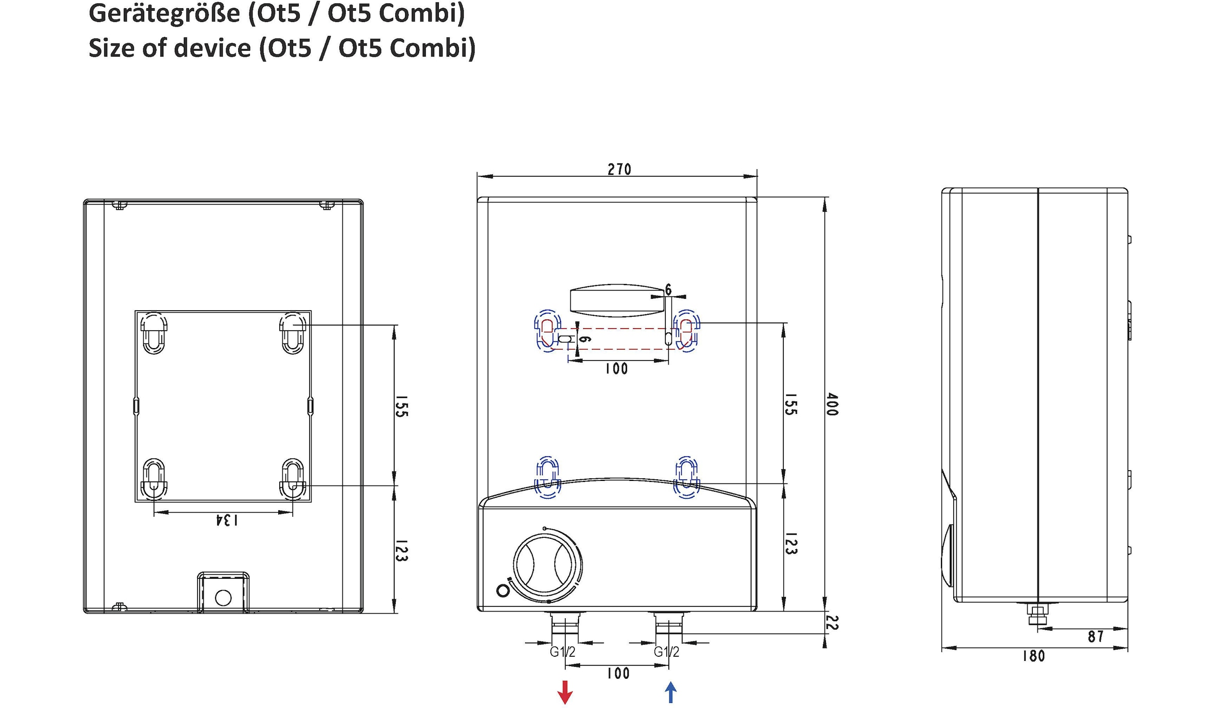 Thermoflow Übertischspeicher »Thermoflow OT5«, (Set, mit Armatur AMIX10)
