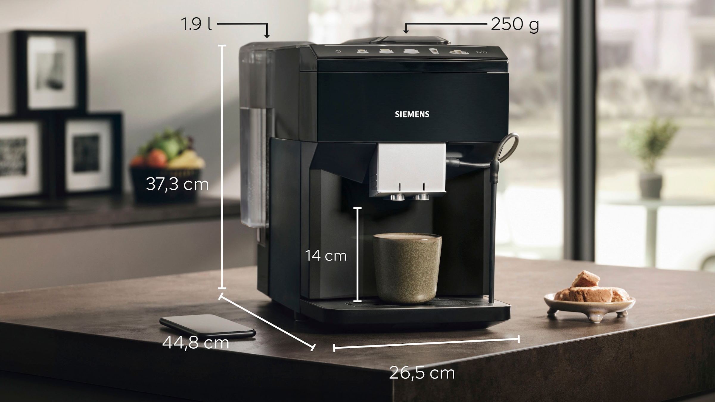 SIEMENS Kaffeevollautomat »EQ500 classic TP513D09, viele Kaffeespezialitäten, OneTouch-Funktion«, intuitives Farbdisplay, automatische Dampfreinigung, schwarz