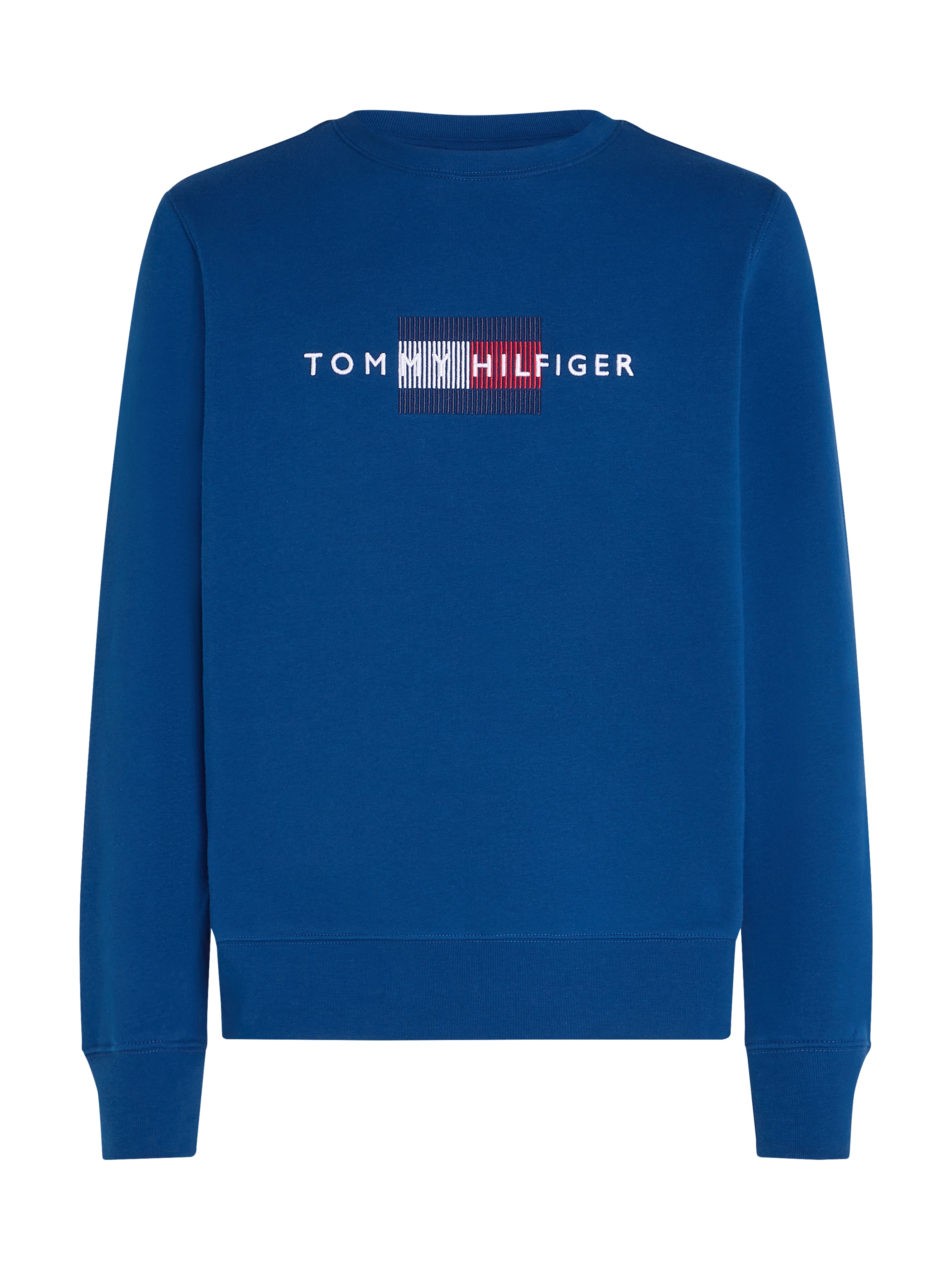 Tommy Hilfiger Sweatshirt »HILFIGER FLAG EMBRO SWEATSHIRT«, mehrfarbige Stickerei auf der Brust