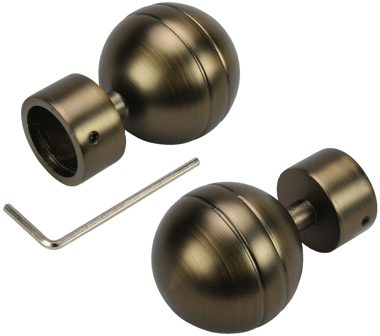 Liedeco Gardinenstange »CELKUGEL02SG2L«, 2 läufig-läufig, Fixmaß, 2-läufig im Fixmaß Ø 25/20 mm