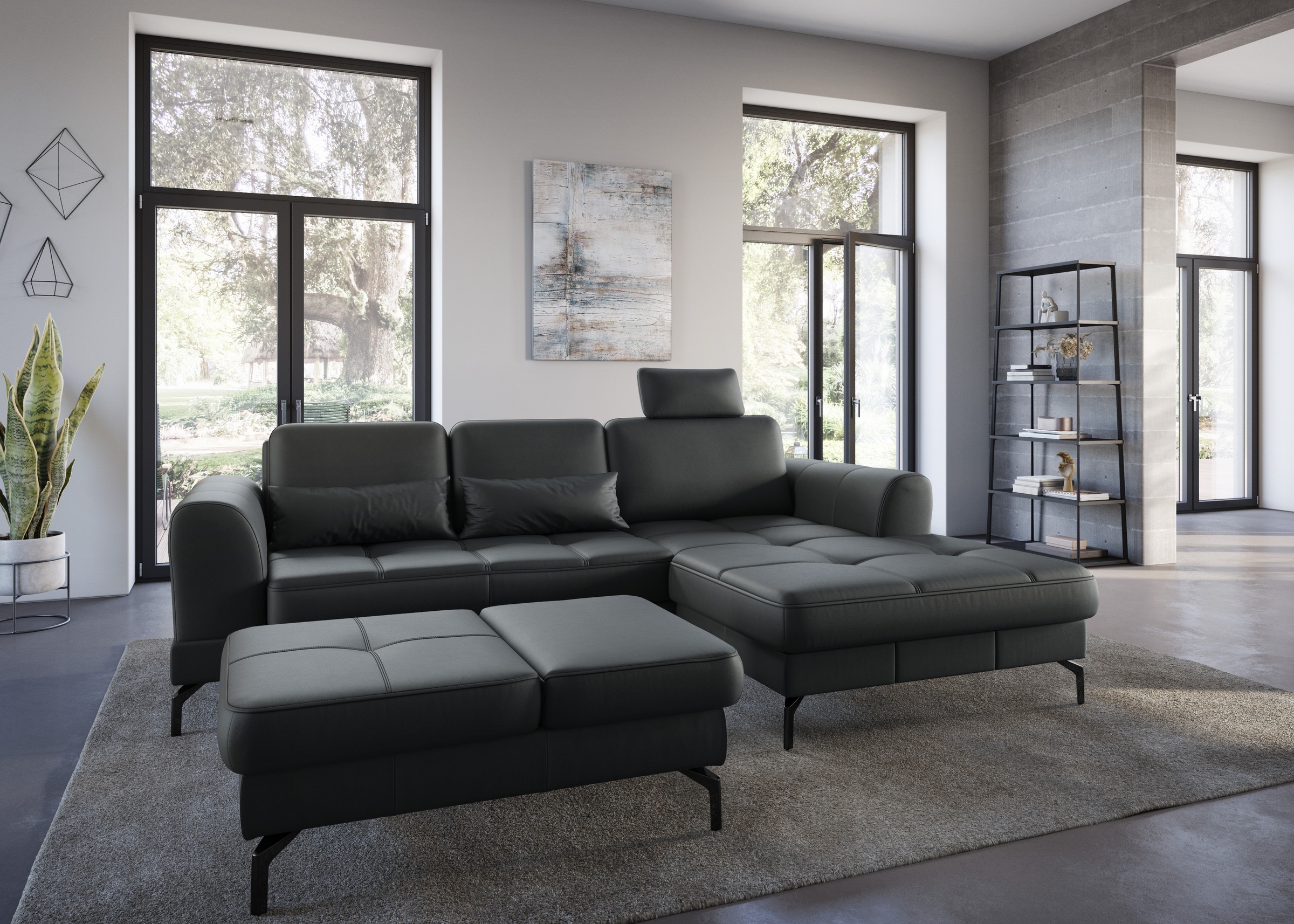 sit&more Hocker »Bendigo«, mit Klappfunktion, Bodenfreiheit 15 cm, wahlweise in 2 Fußfarben