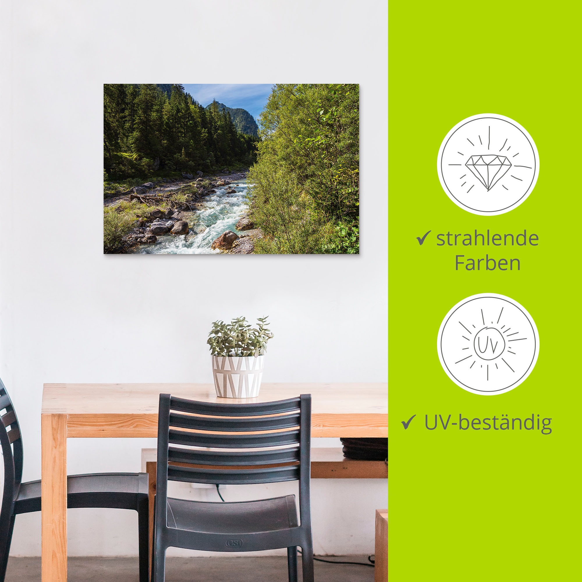 Artland Alu-Dibond-Druck »Wimbachtal Ramsau Berchtesgadener Land«, Berge & Alpenbilder, (1 St.), für Innen- und Außenbereich geeignet, Outdoorbild