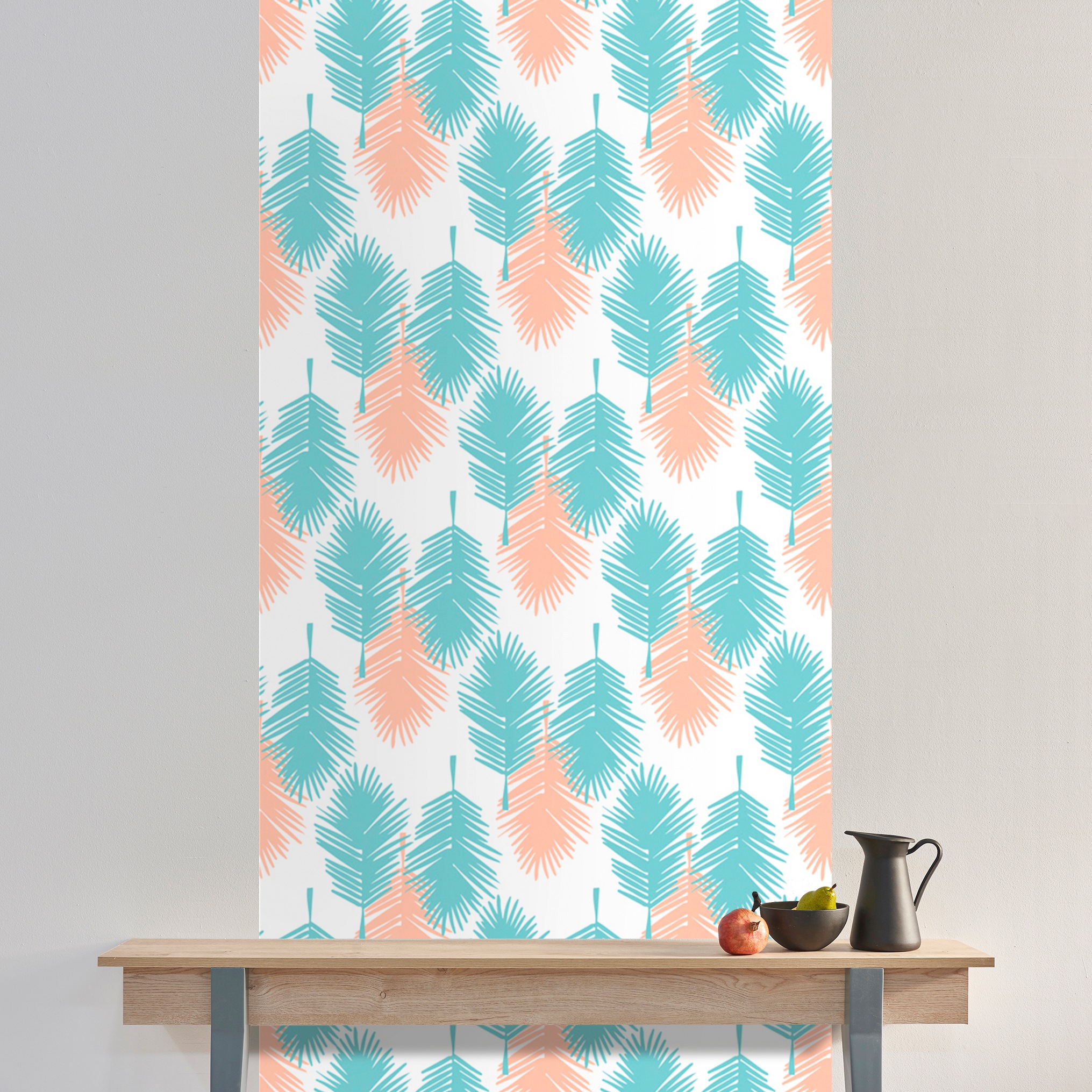 queence Vinyltapete »Taha«, bedruckt-Motiv-botanisch-floral-gemustert-natürlich, 90x250cm, selbstklebend, kinderleichte Anbringung, Sticker