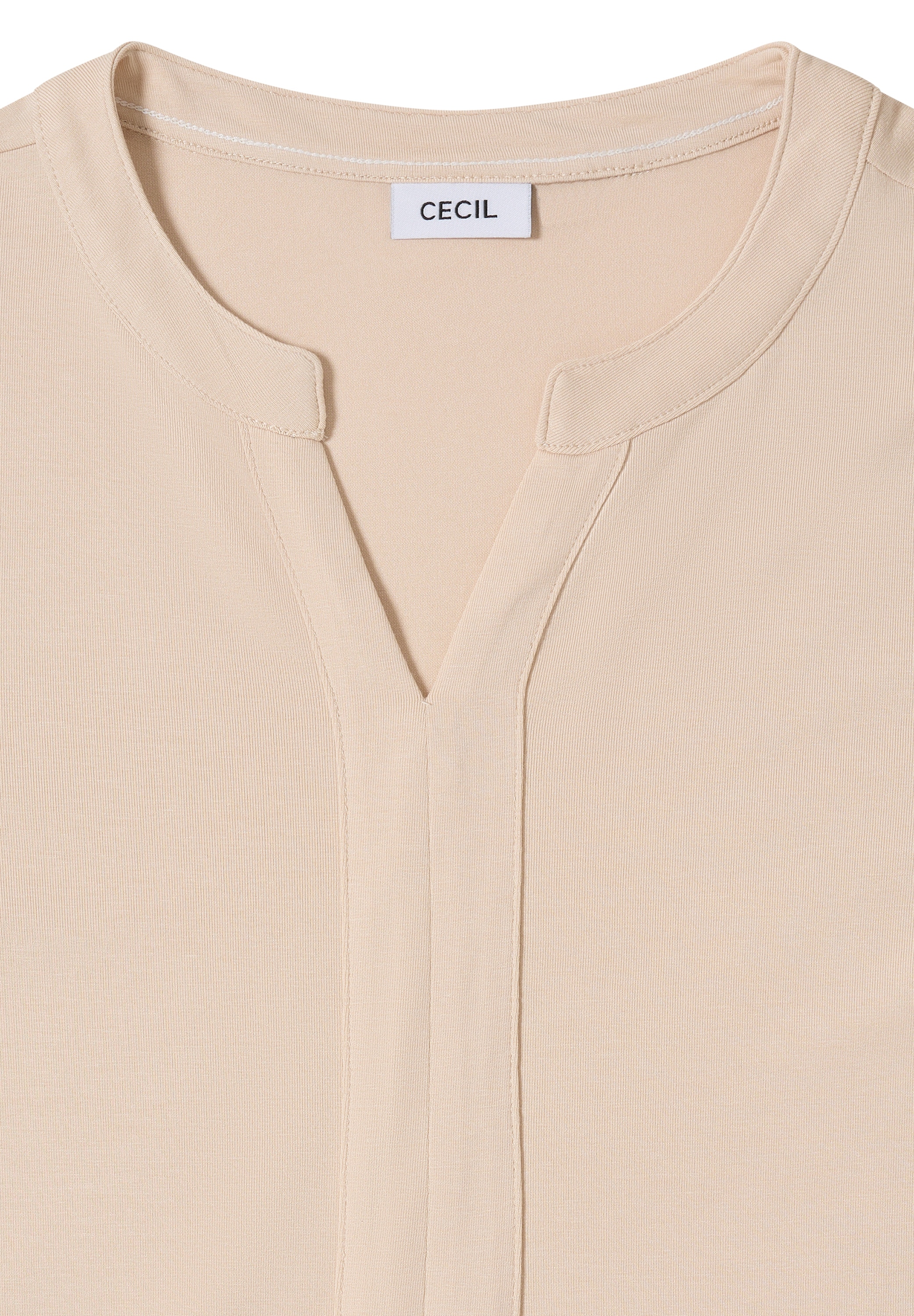 Cecil Blusenshirt feines Frontdetail, Splitneck, mit Elasthananteil