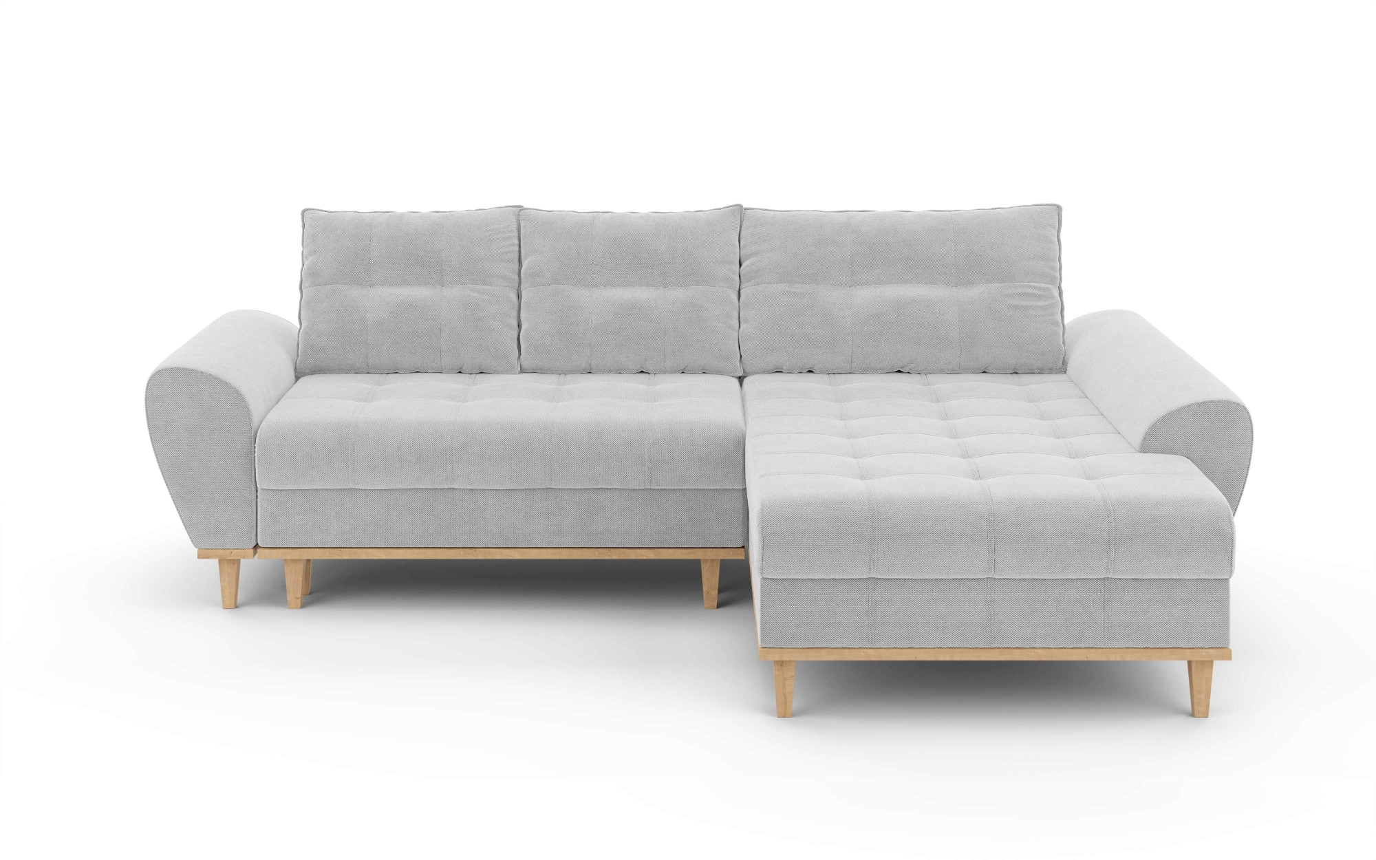 Home affaire Ecksofa »Ahrdorf mit Bettfunktion und Bettkasten, Maße: B/H/T 268/86/175 cm«, L-Form mit 3 Rückenkissen und moderne gerundete Armlehnen
