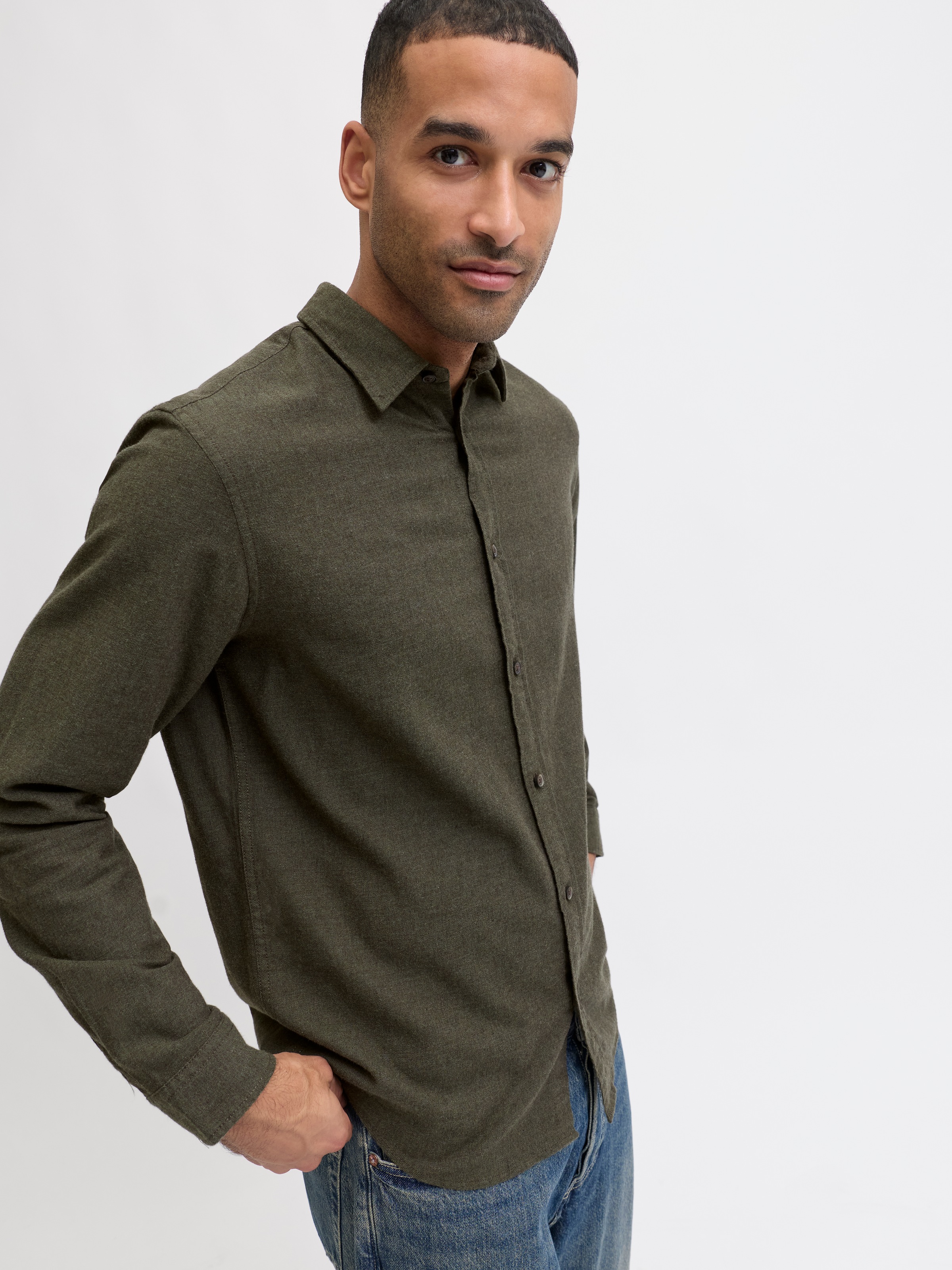 Jack & Jones Langarmhemd »JJECLASSIC MELANGE SHIRT L/S NOOS«