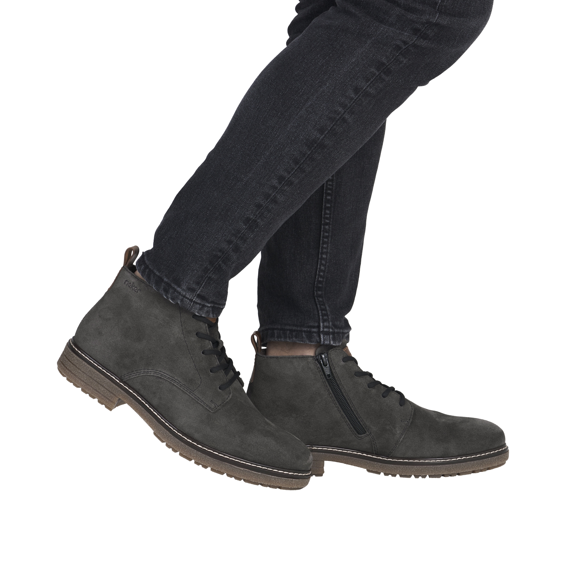 Rieker Schnürstiefelette  Schnürboots, Workerboots, Profilsohle, mit Anziehlasche