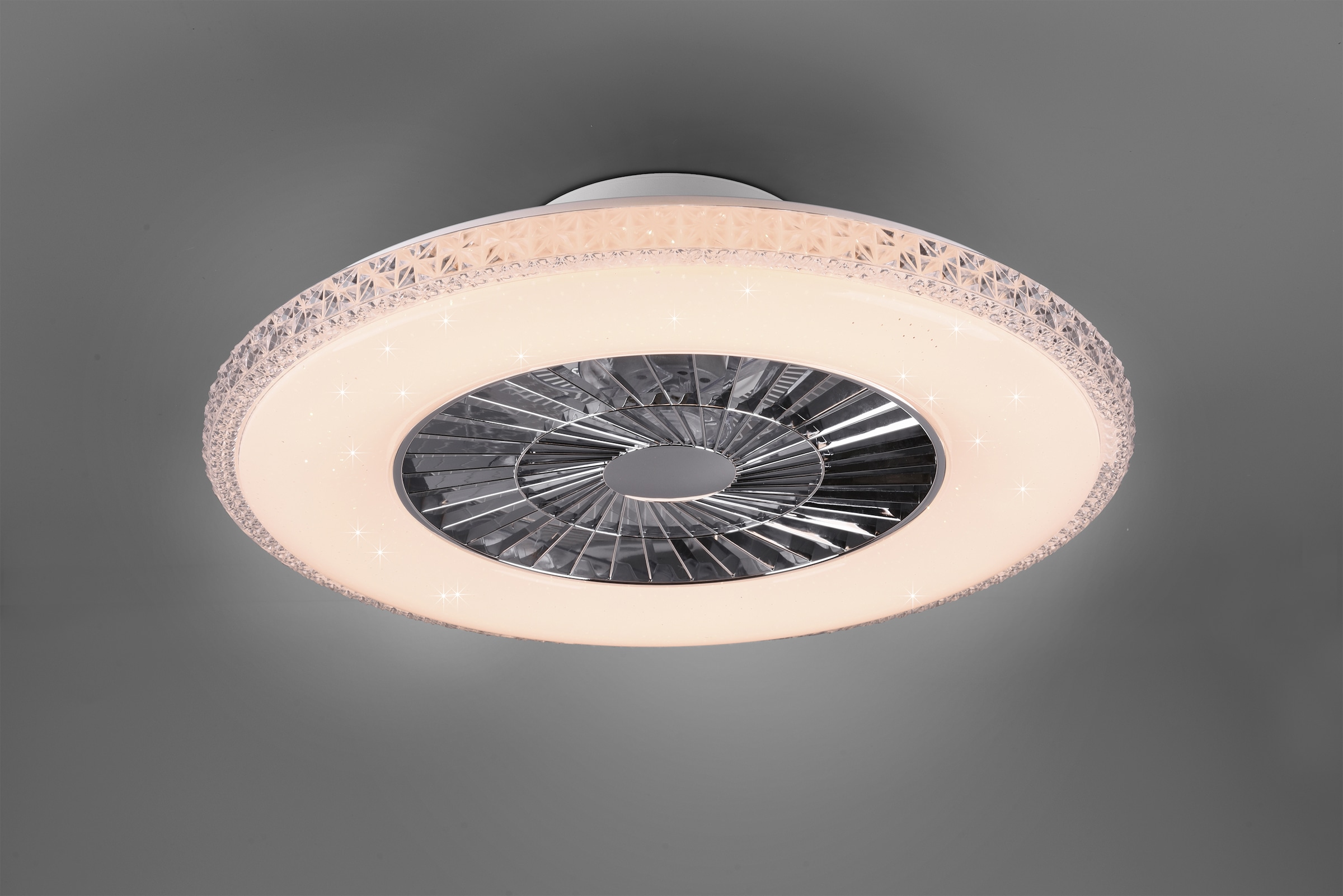 REALITY Leuchten LED Deckenleuchte »Harstad Deckenventilator« LED-Board 1 Stk. Neutralweiß Deckenlampe, Ventilator, Fernbedienung, Ventilator getrennt schaltbar