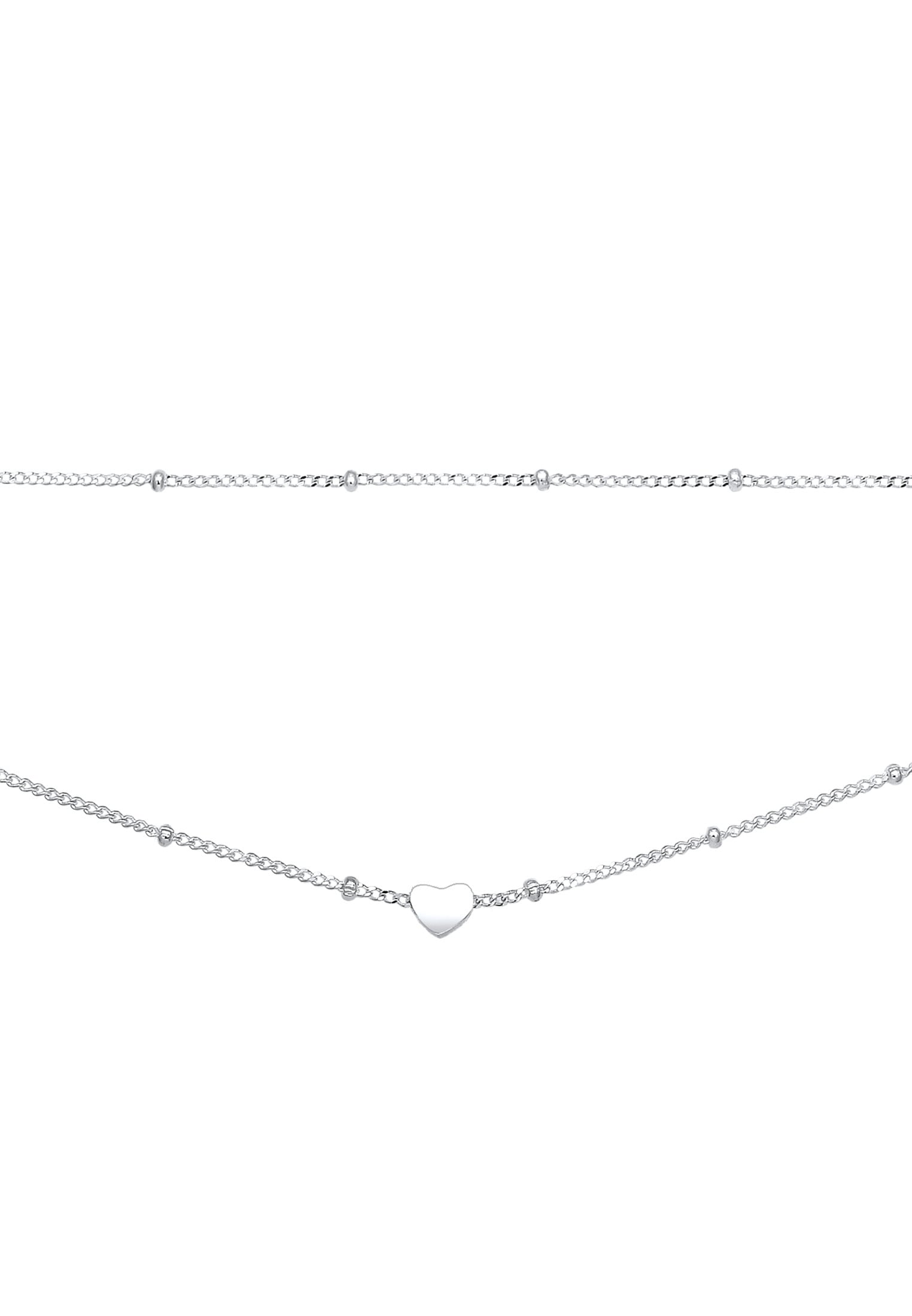 Elli Choker »Halskette Choker Layer Kugelkette Herz 925 Silber«