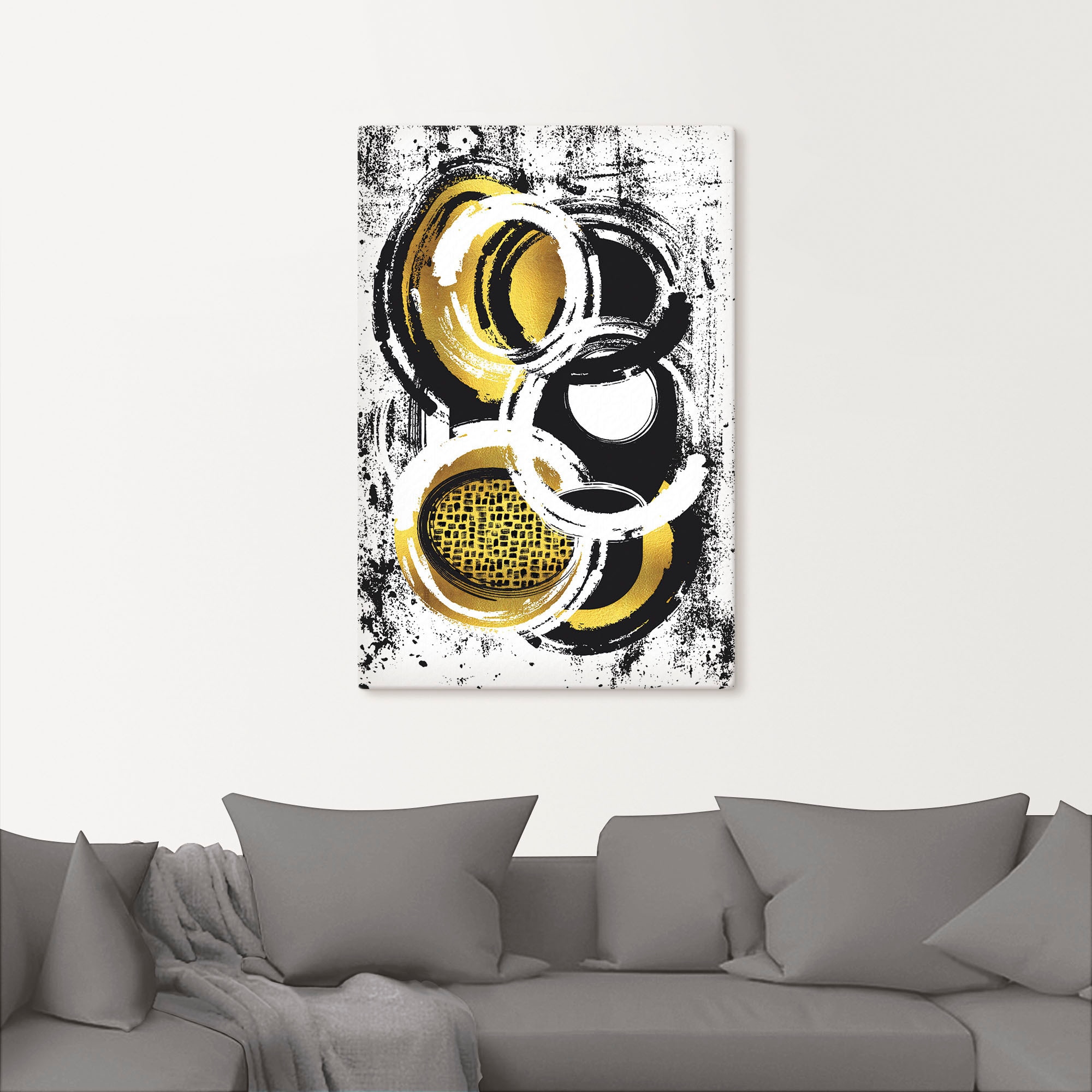 Artland Wandbild »Abstrakte Malerei Nr. 2 gold«, Muster, (1 St.), als  Alubild, Leinwandbild, Wandaufkleber oder Poster in versch. Größen auf  Rechnung bestellen
