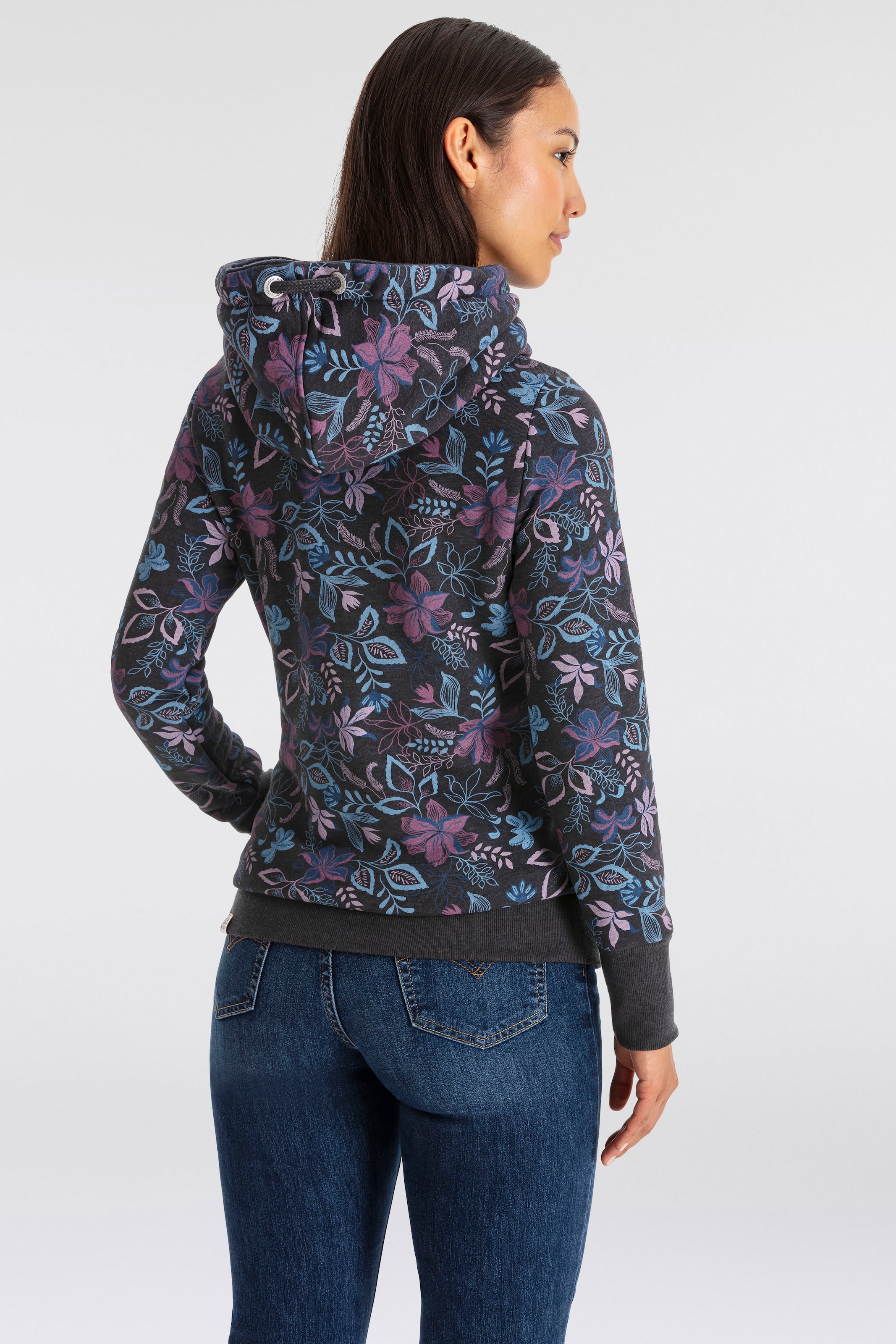 Ragwear Kapuzensweatshirt »GRIPY FLOWERS O«, Hoodie mit floralem All Over-Druck