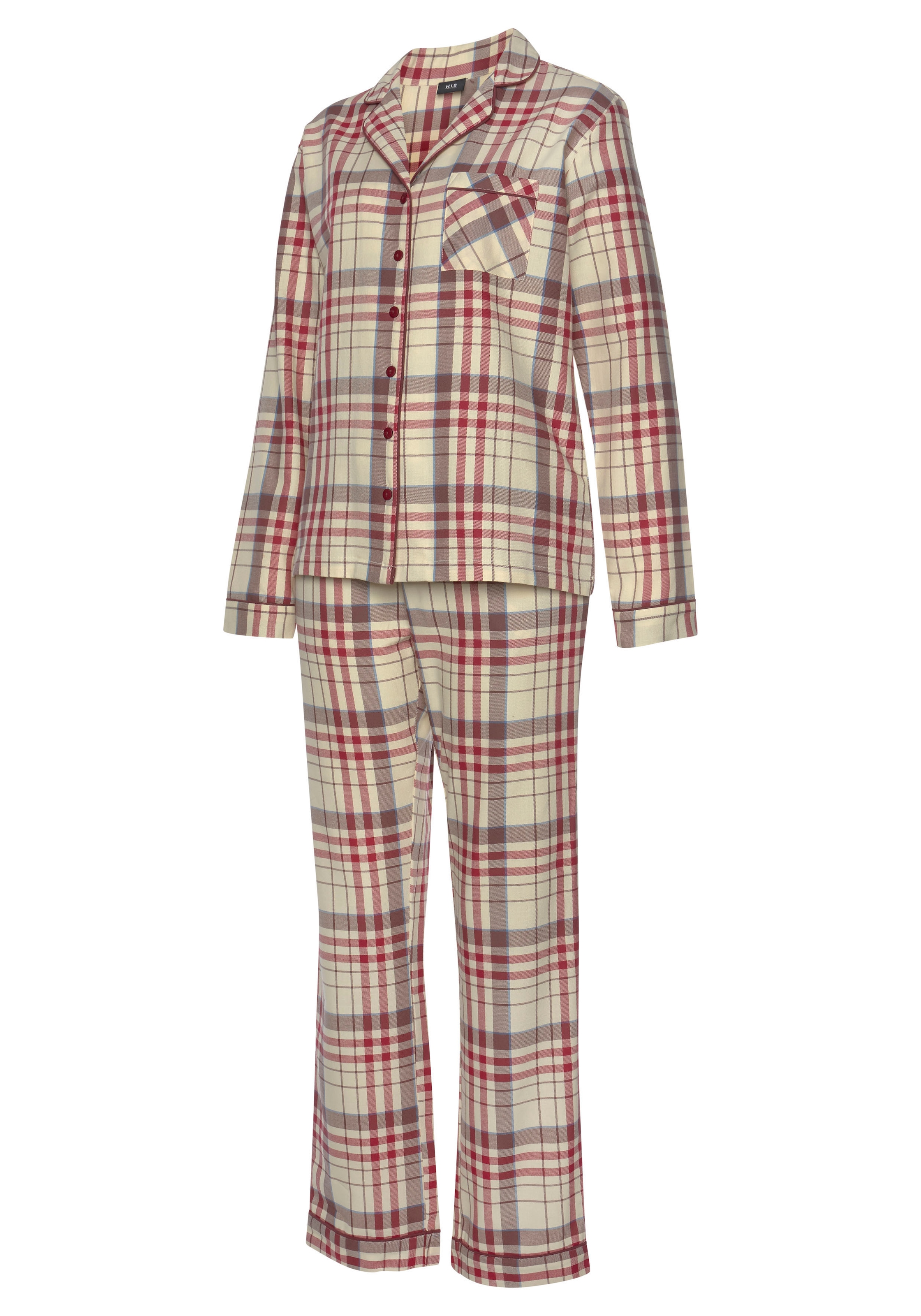 (Set, ♕ Flanell bei aus Pyjama, tlg.), H.I.S 2 Allover-Karomuster mit