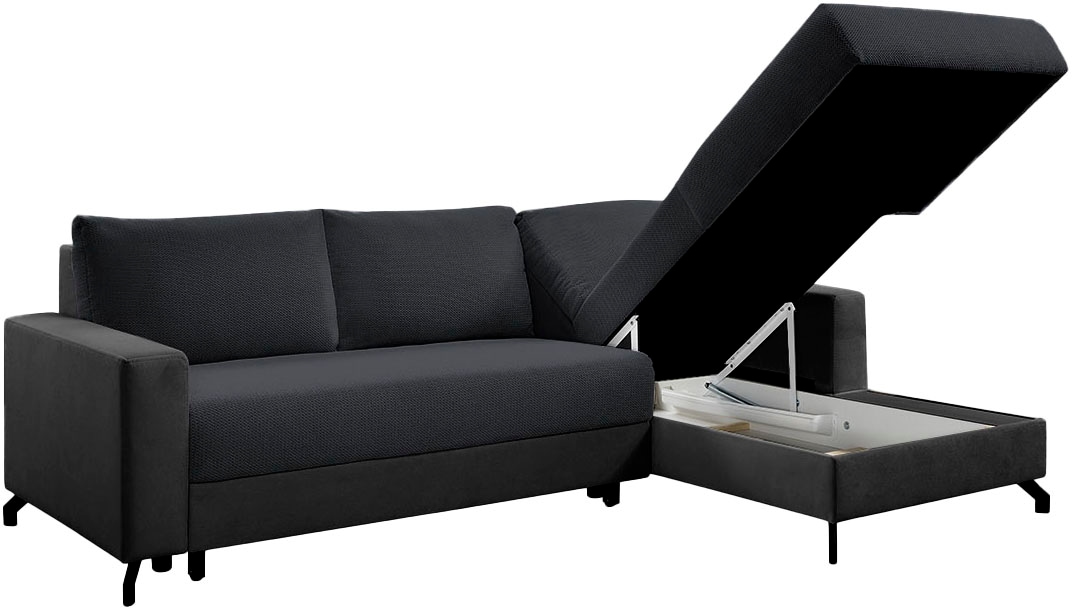 exxpo - sofa fashion Ecksofa »Quattro L-Form, B/T: 247/162 cm«, wahlweise mit Bettfunktion, Bettkasten