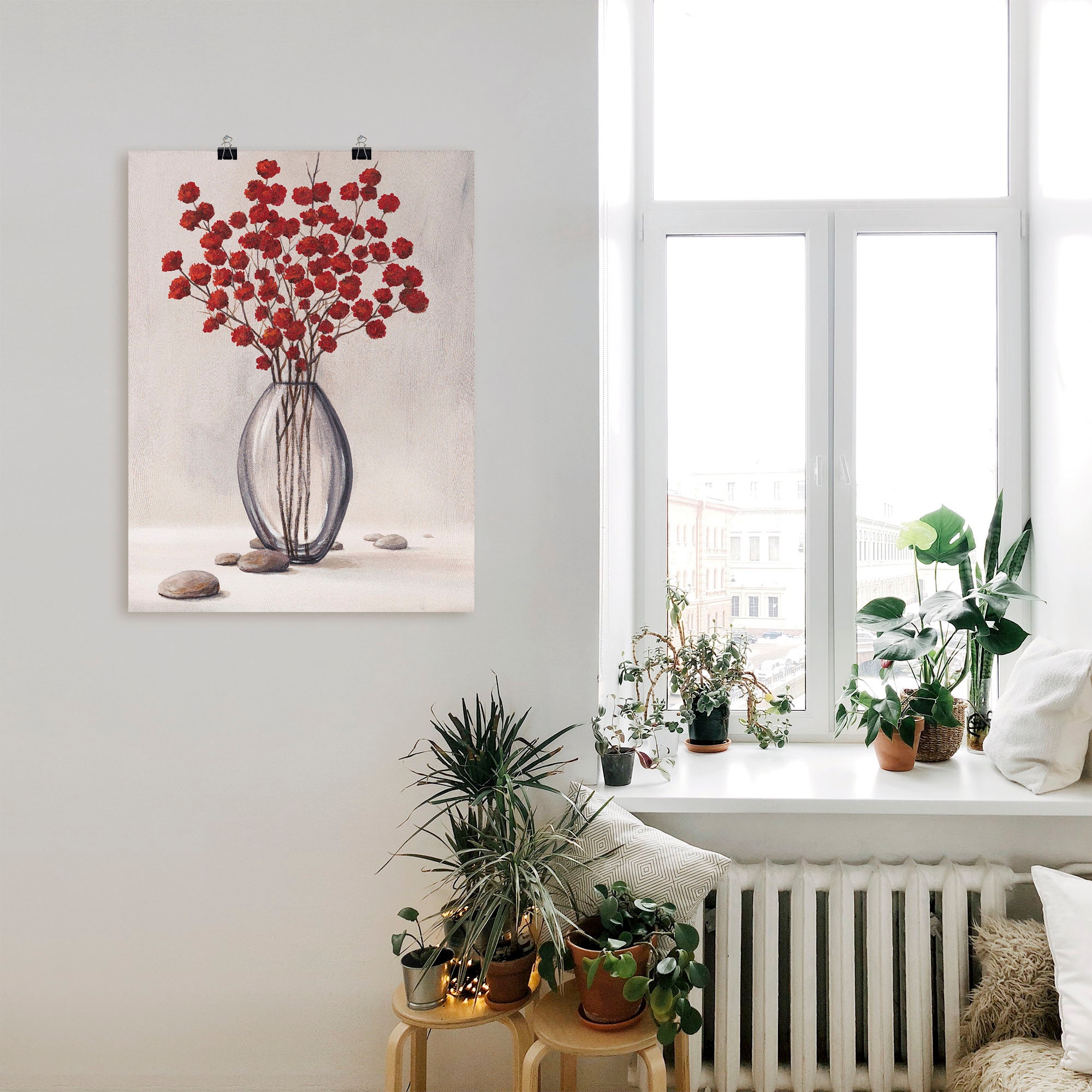 als Artland Alubild, bestellen Wandbild Wandaufkleber bequem in »Dekorative Leinwandbild, St.), versch. rote Größen (1 Poster Blumenbilder, Herbstblumen«, oder