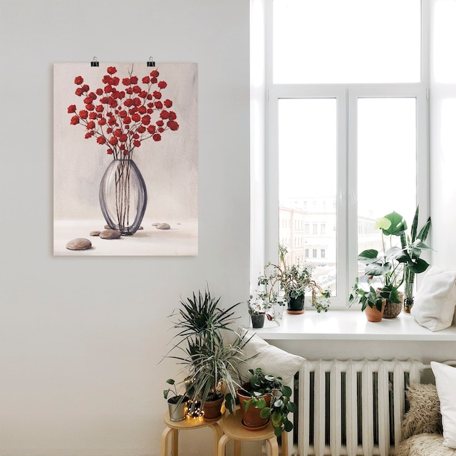 Artland Wandbild »Dekorative rote Herbstblumen«, Blumenbilder, (1 St.), als  Alubild, Leinwandbild, Wandaufkleber oder Poster in versch. Größen bequem  bestellen