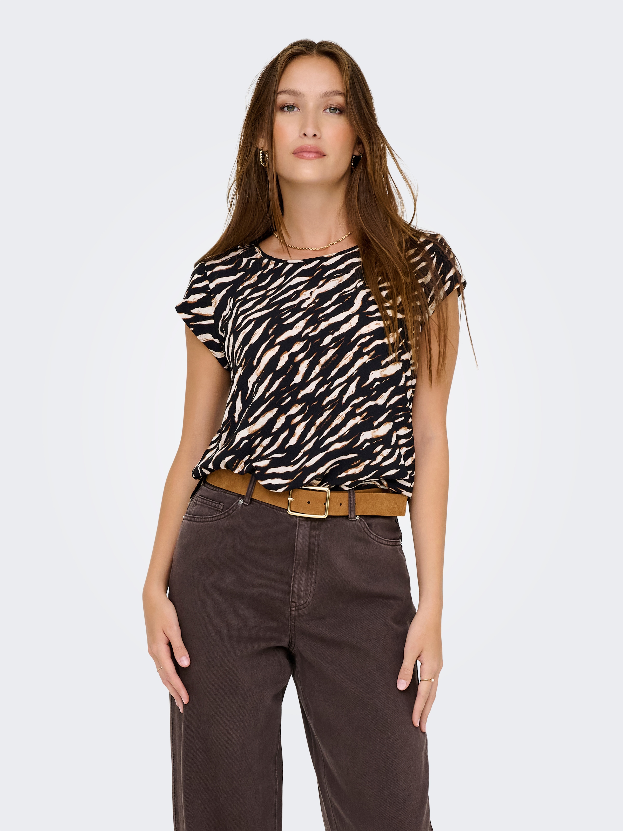 ONLY Shirtbluse »ONLVIC S/S AOP TOP NOOS PTM« mit Allover Druck