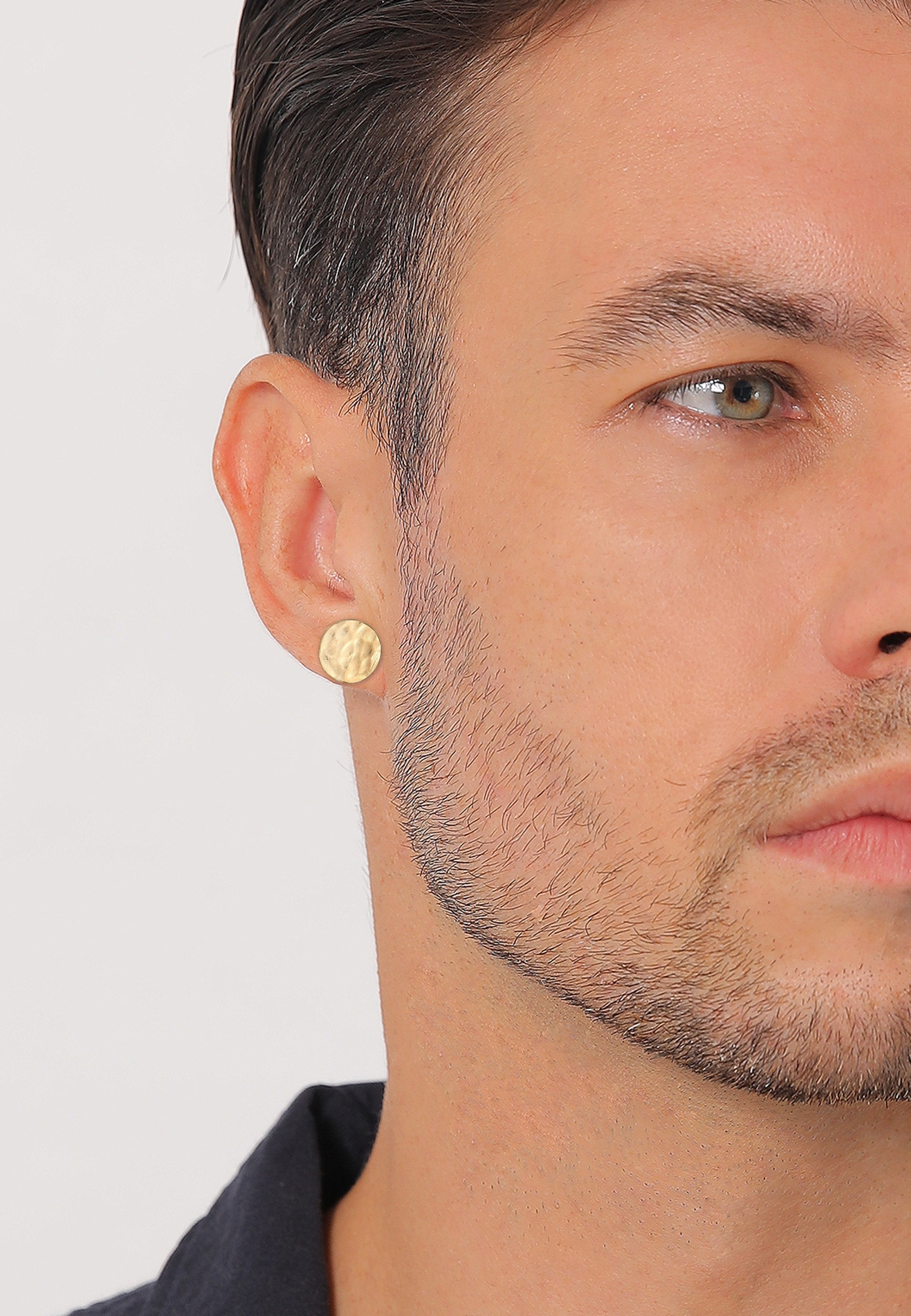 Kuzzoi Paar Ohrstecker »Ohrringe Ohrstecker Plättchen Gehämmert 375 Gelbgold«