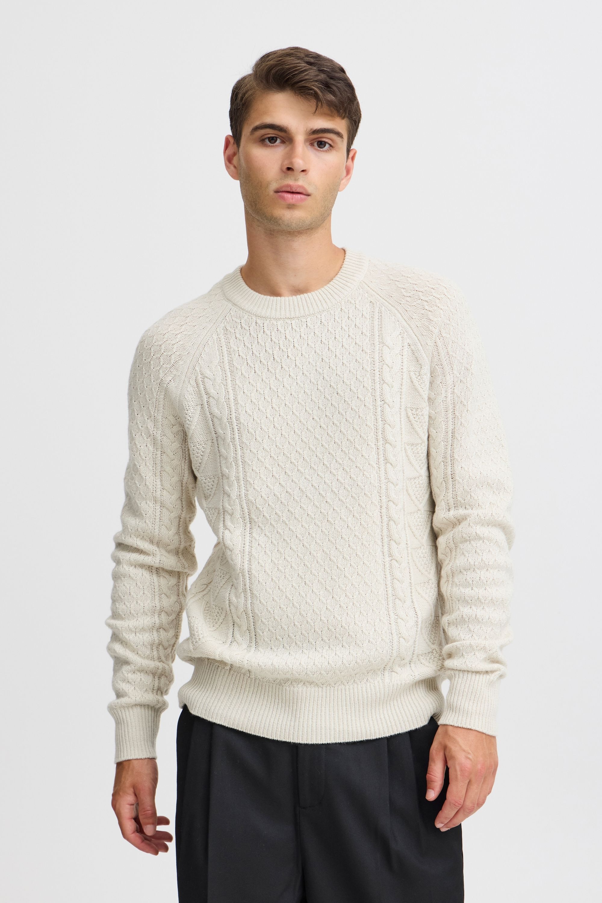 Casual Friday Strickfleece-Pullover »Strickpullover CFKRISTIAN crew neck cable knit«