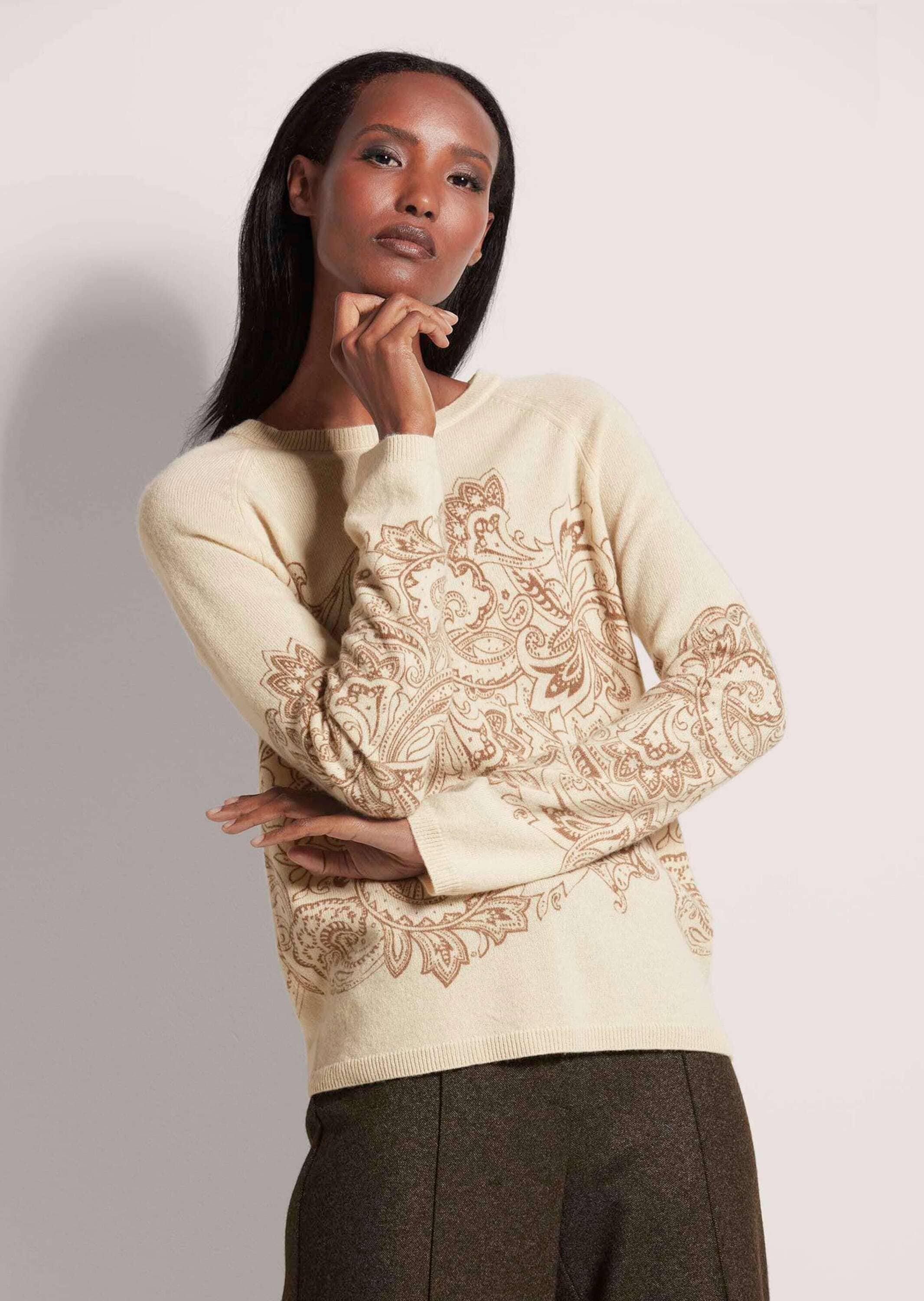 MADELEINE Longpullover »Kaschmirpullover Kaschmirpullover mit einzigartigem Print«