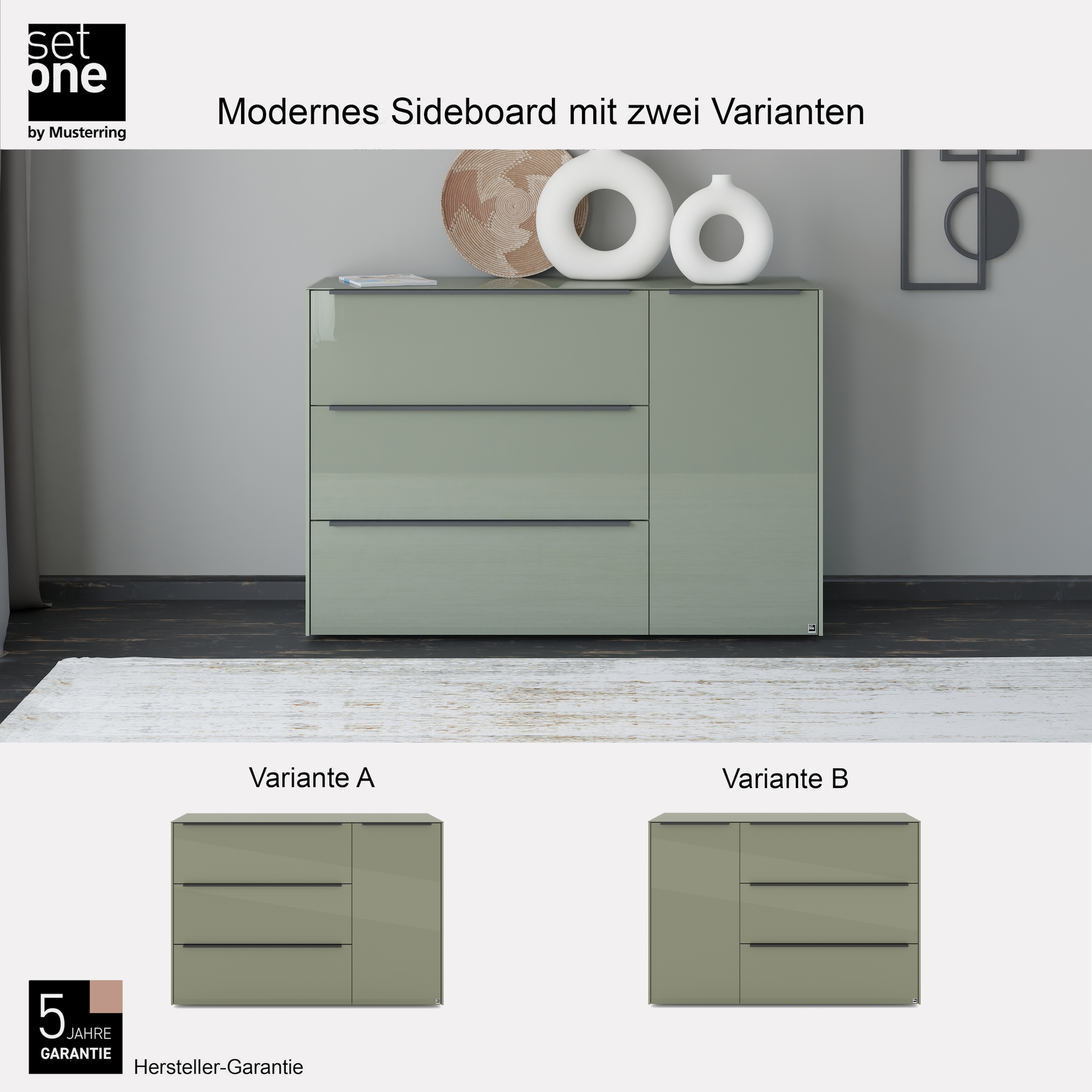 set one by Musterring Sideboard »reno-Dielen« 1 Stk. tlg. Mit Gleitern und in verschiedenen Farben erhältlich