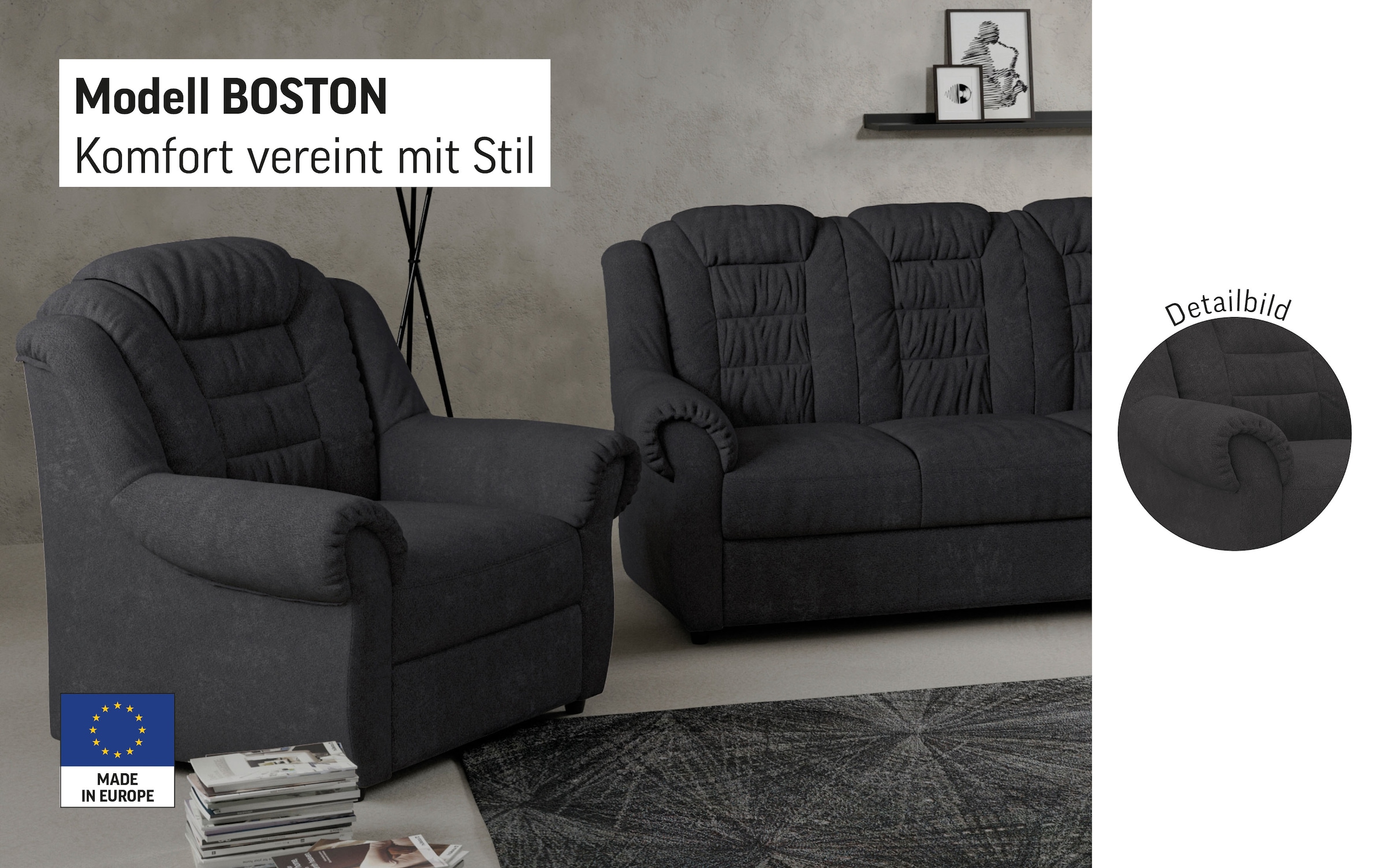 Home affaire Sessel »Boston«, mit hoher Rückenlehne