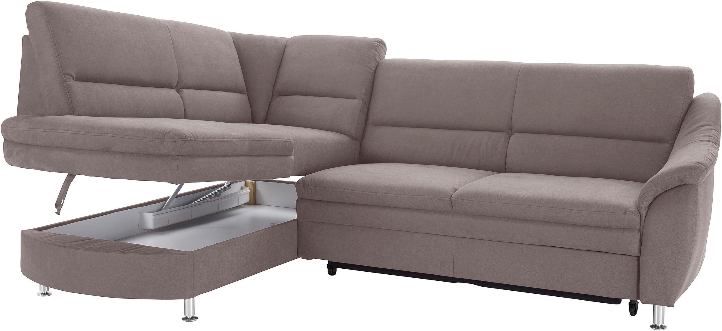 sit&more Ecksofa »Cardoso L-Form«, mit Federkern, wahlweise mit Bettfunktion und Schubkasten