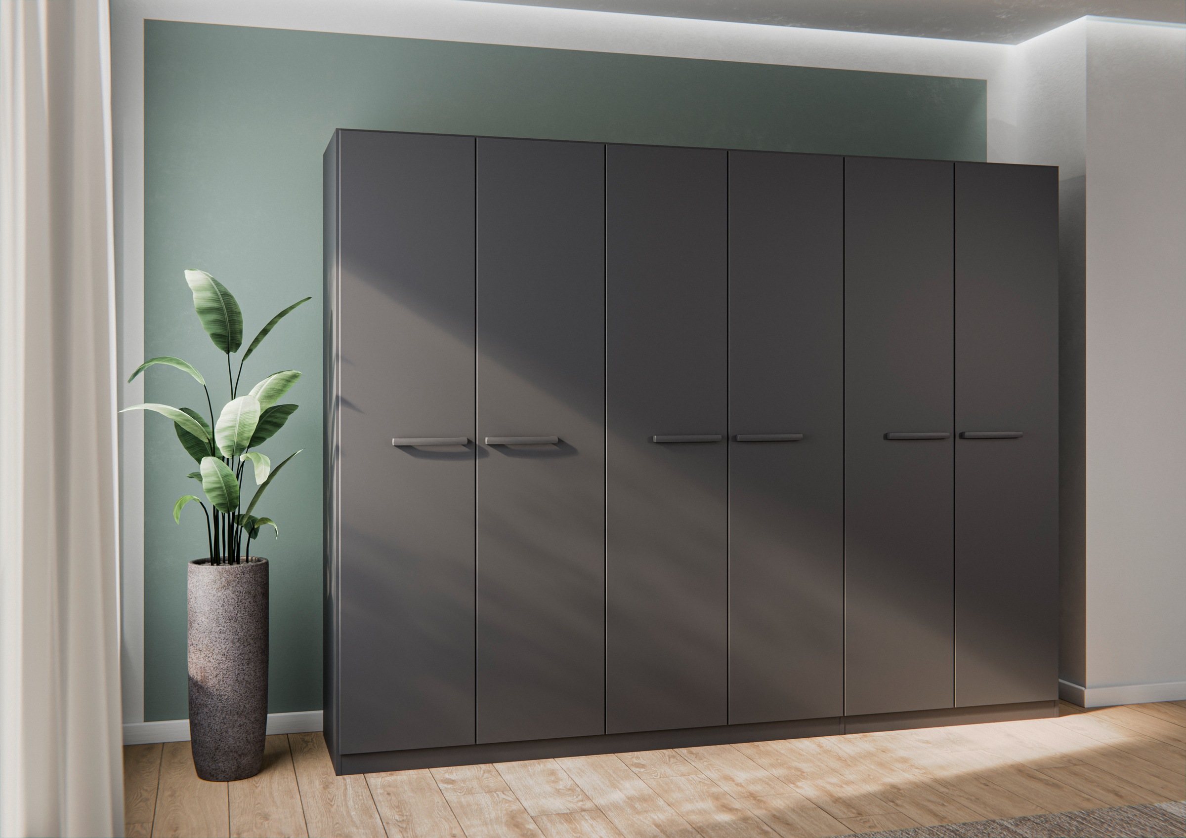 rauch Drehtürenschrank »Kleiderschrank Schrank Garderobe Garderobenschrank Stauraumwunder MODI«, optional mit Spiegel MADE IN GERMANY