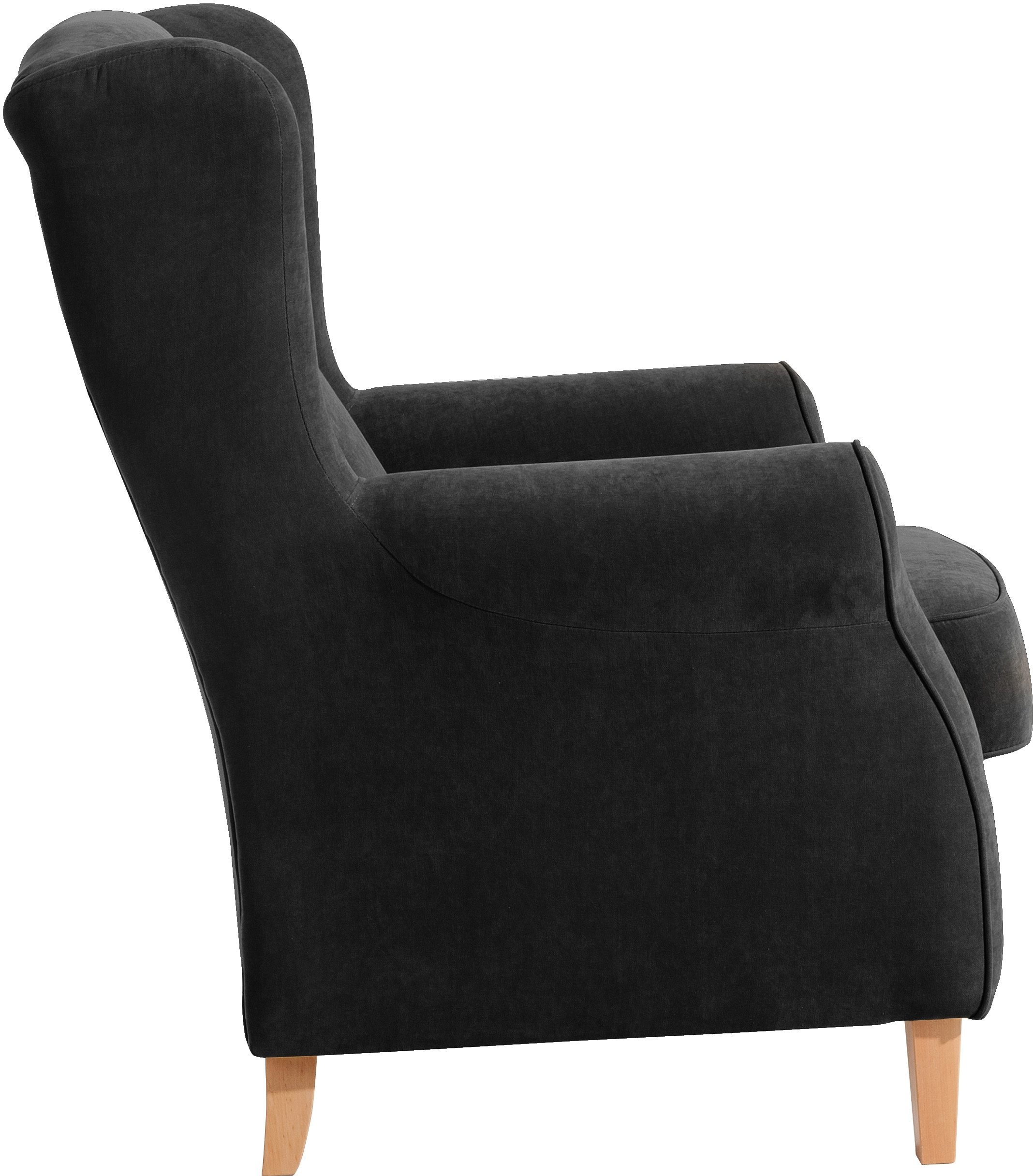 Max Winzer® Ohrensessel »Luke, Hochlehnsessel, komfortabler Federkern, floraler Bezug«, hohe Rückenlehne, Solitärmöbel
