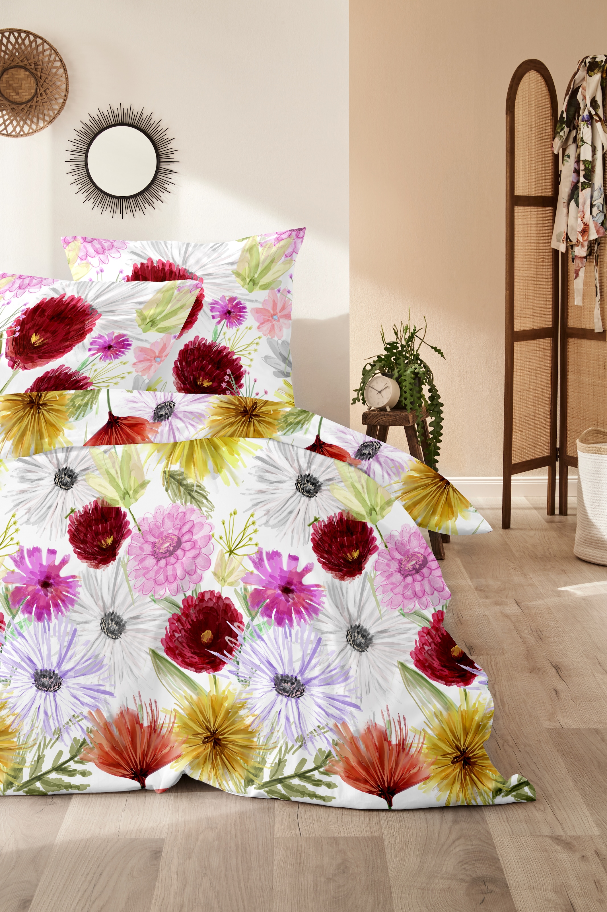 Primera Bettwäsche »Mako-Satin-Bettwäsche Summer Time«, mit bunten Blumen