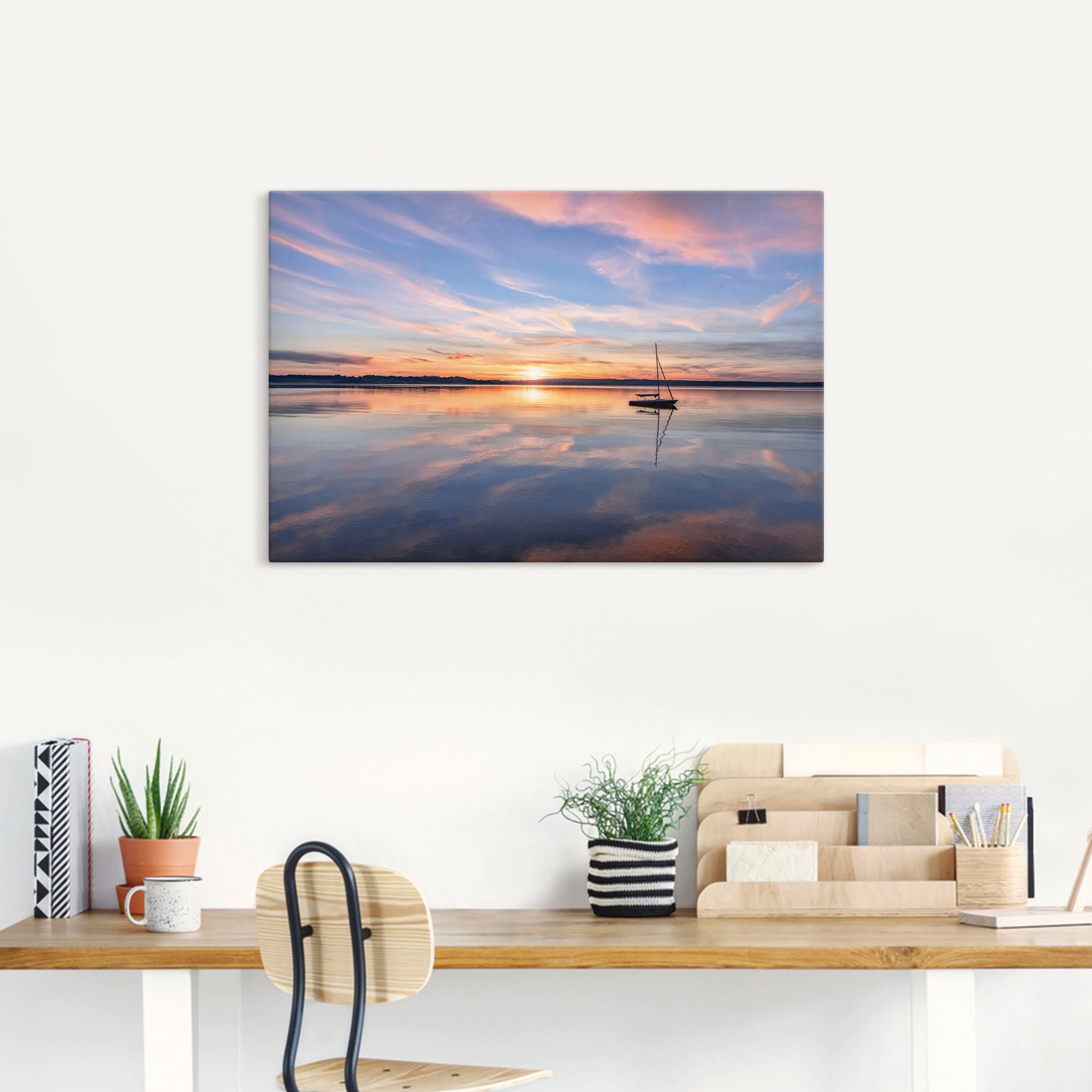 Artland Wandbild »Sonnenuntergang am Starnberger See II«, Bilder vom Sonnenuntergang & -aufgang, (1 St.), in vielen Größen & Produktarten