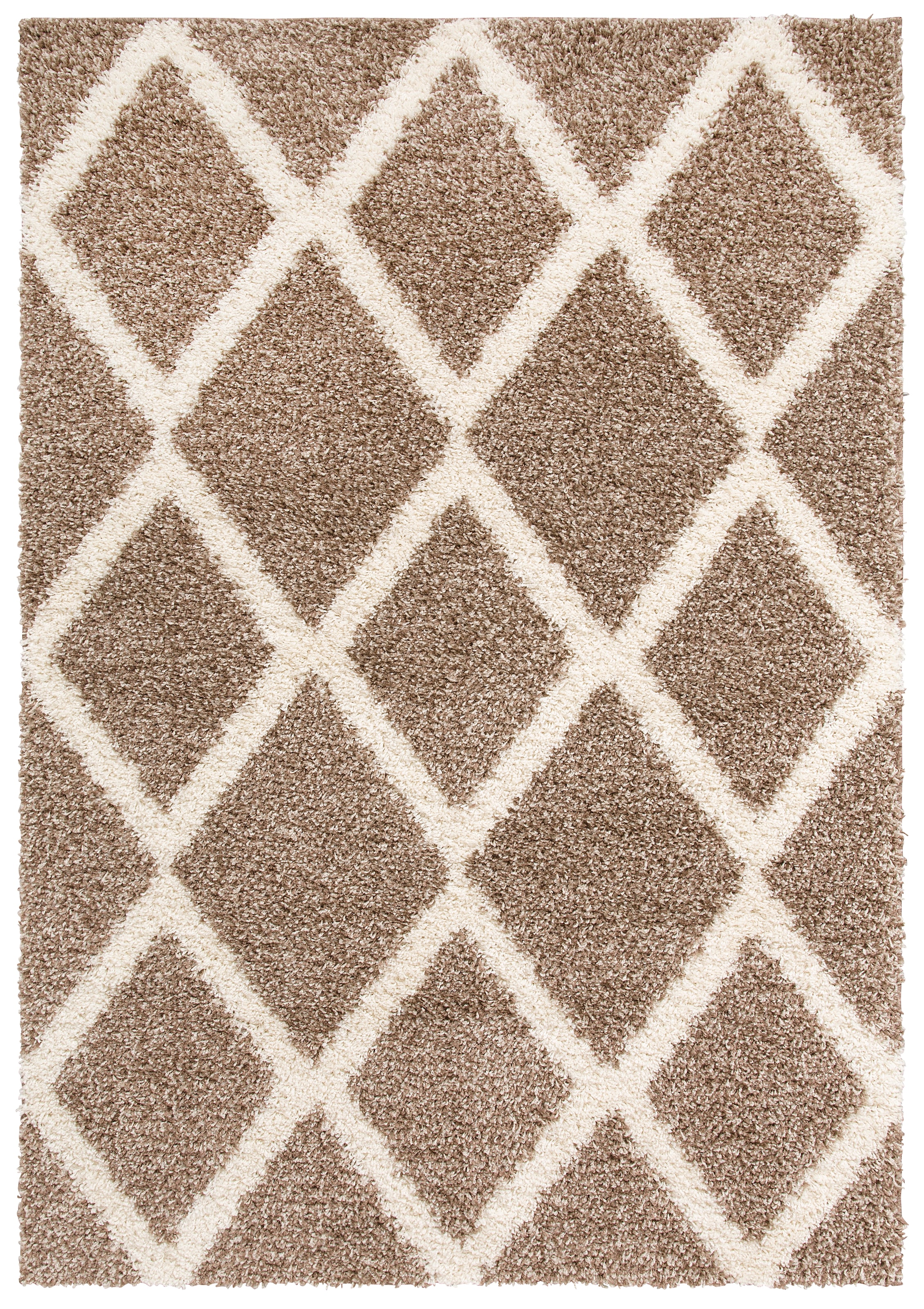 my home Hochflor-Teppich »Linz«, rechteckig, 31 mm Höhe, Rauten Design, Hochflor, besonders weicher Teppich, gewebt, rechteckig