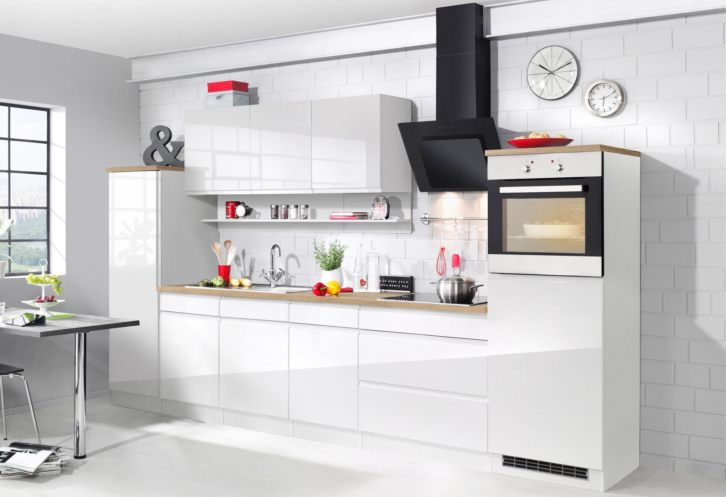 KOCHSTATION Küchenzeile »KS-Virginia« Breite 290 cm, wahlweise mit Induktionskochfeld